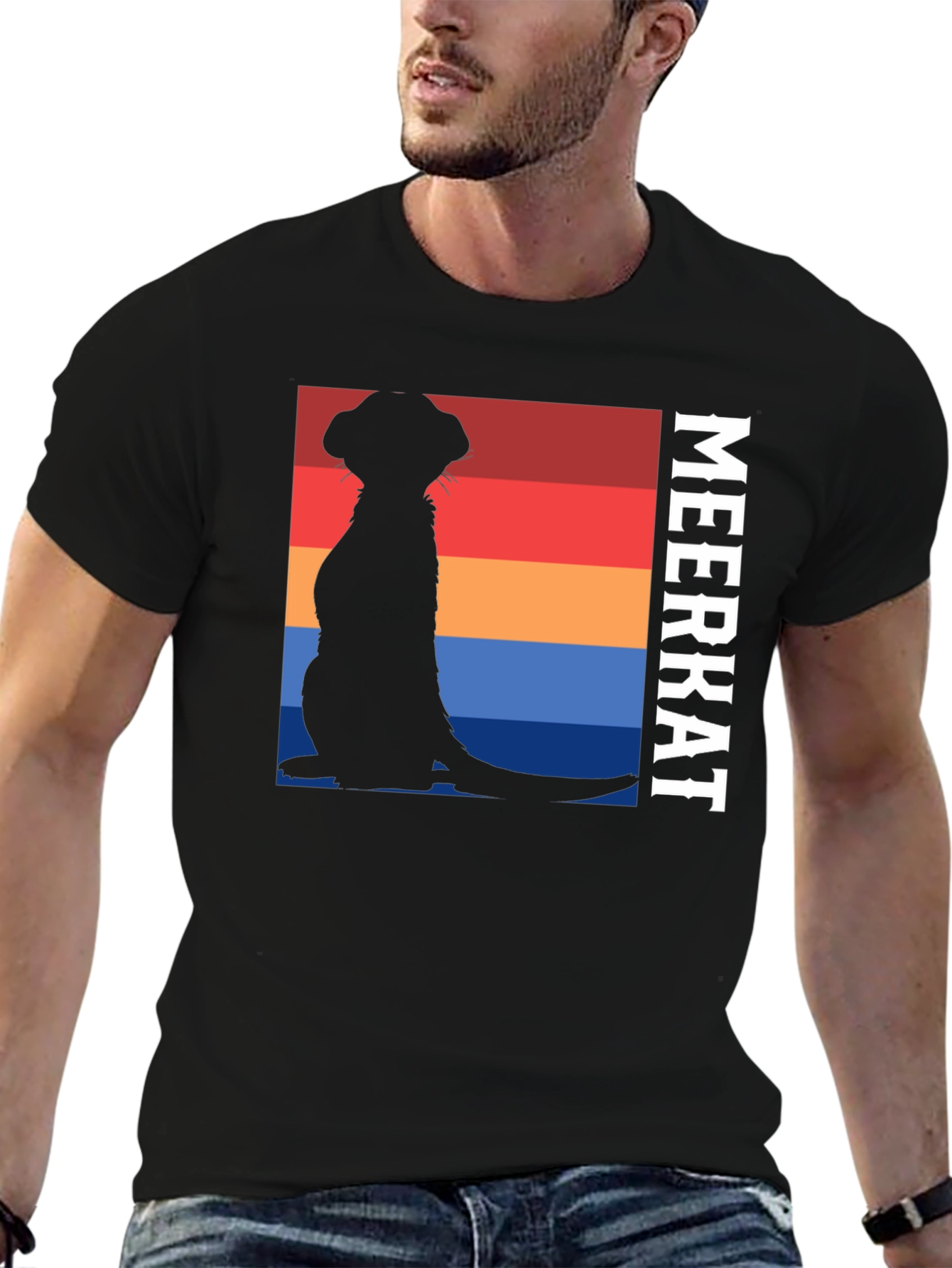 Meerkat Silhouette T-Shirt - Retro Style