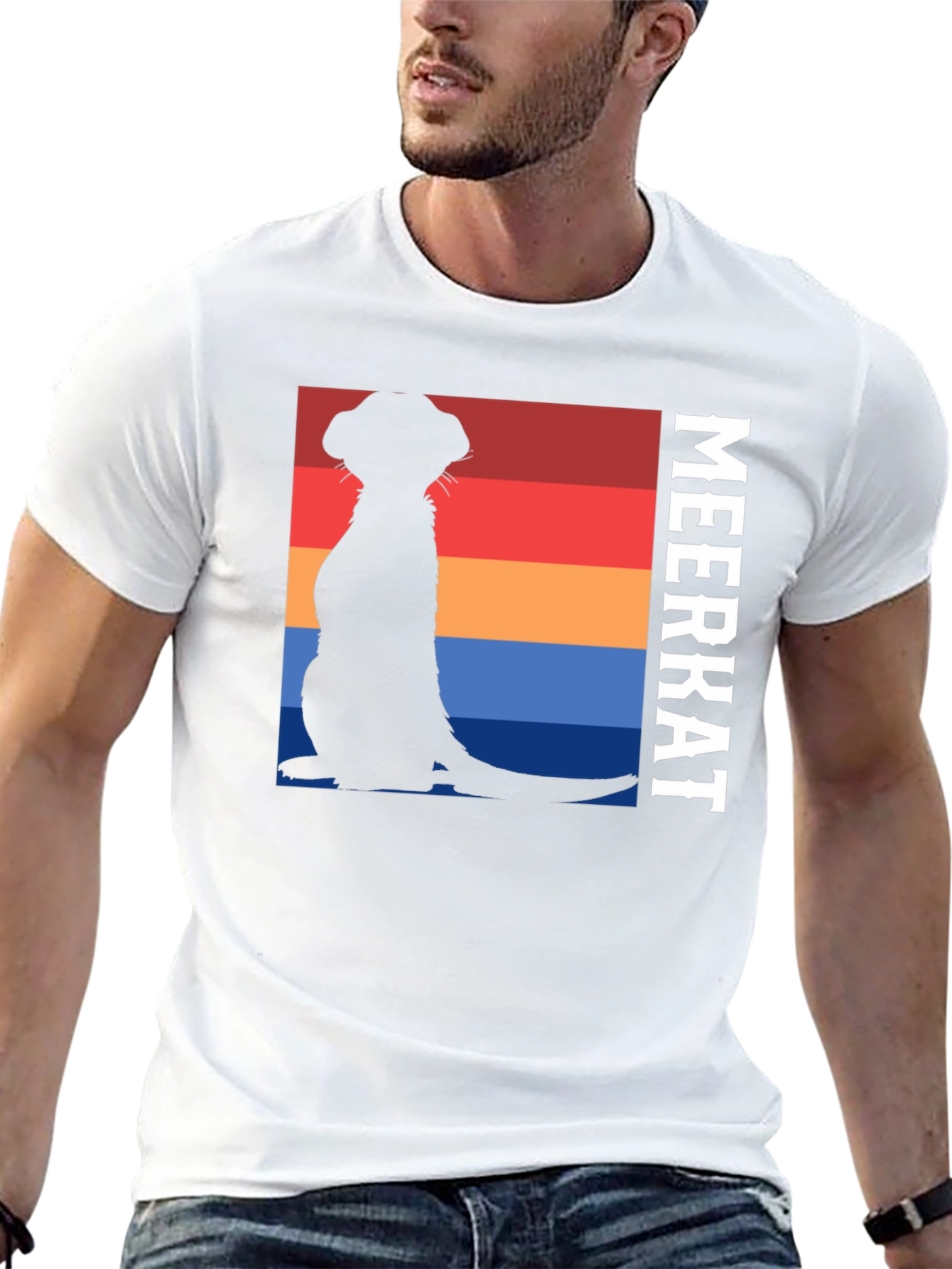 Meerkat Silhouette T-Shirt - Retro Style