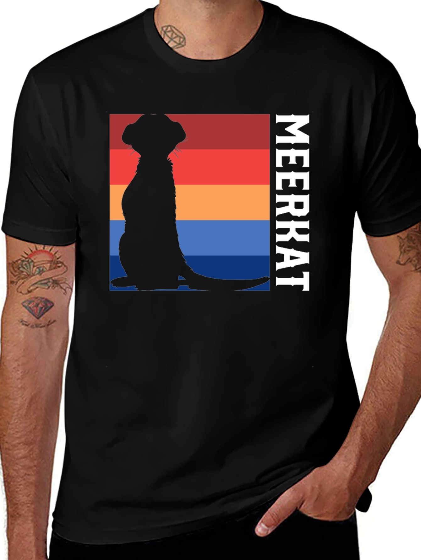 Meerkat Silhouette T-Shirt - Retro Style