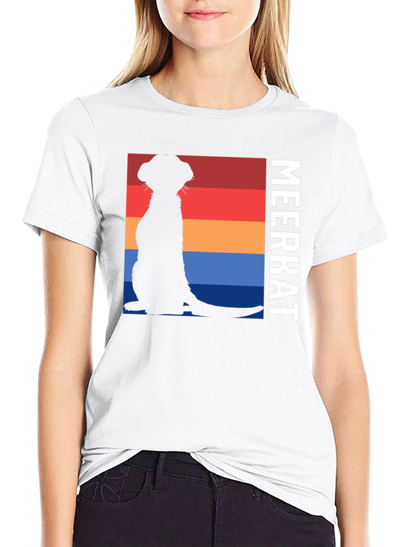 Meerkat Silhouette T-Shirt - Retro Style