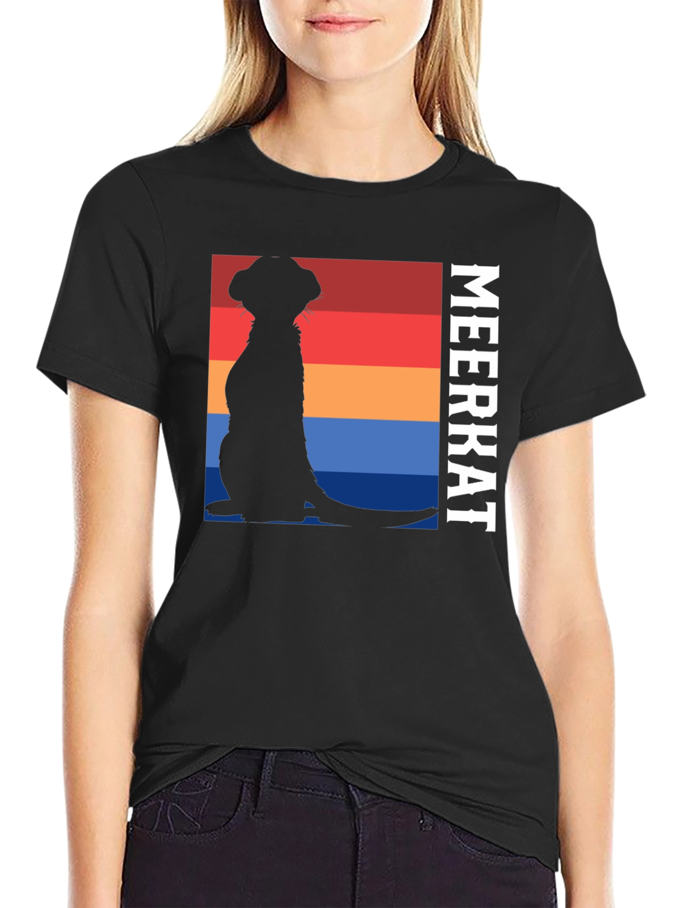 Meerkat Silhouette T-Shirt - Retro Style