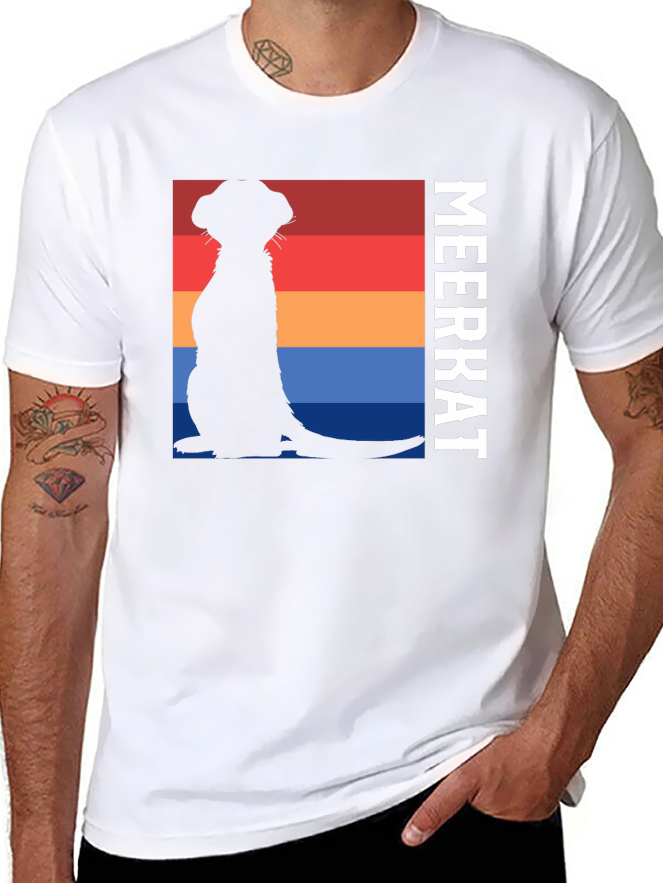 Meerkat Silhouette T-Shirt - Retro Style