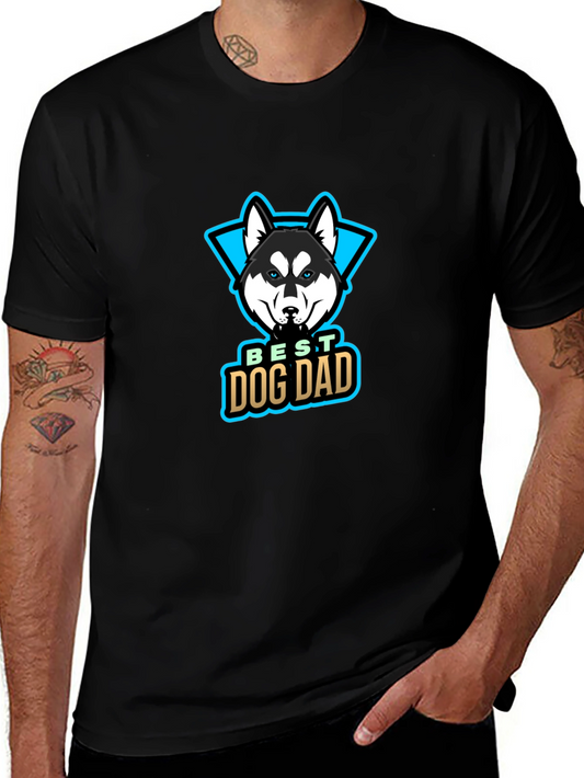 Best Dog Dad T-Shirt - Husky Design