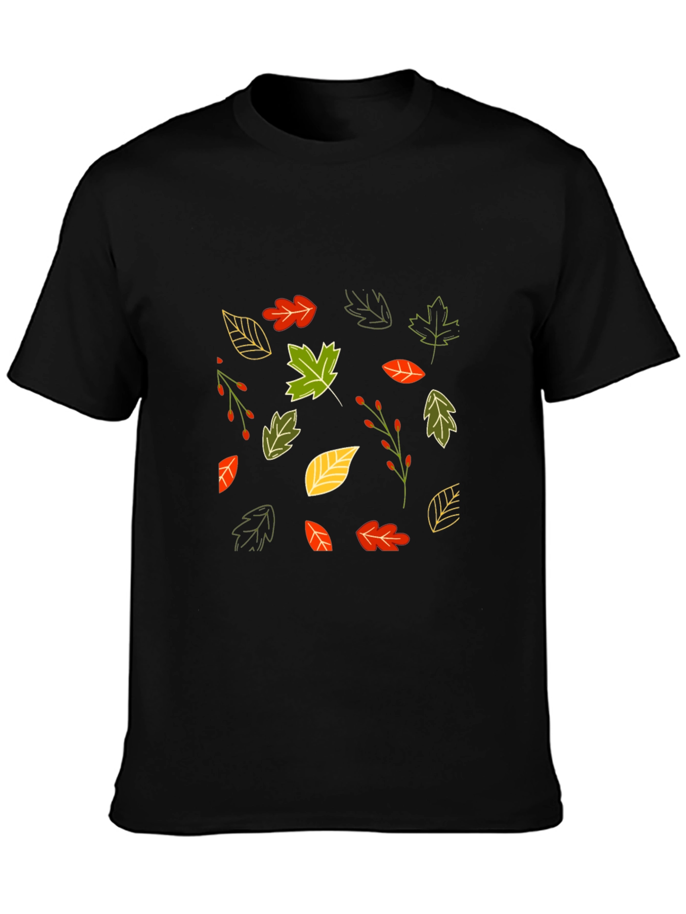 Autumn Leaves Black T-Shirt