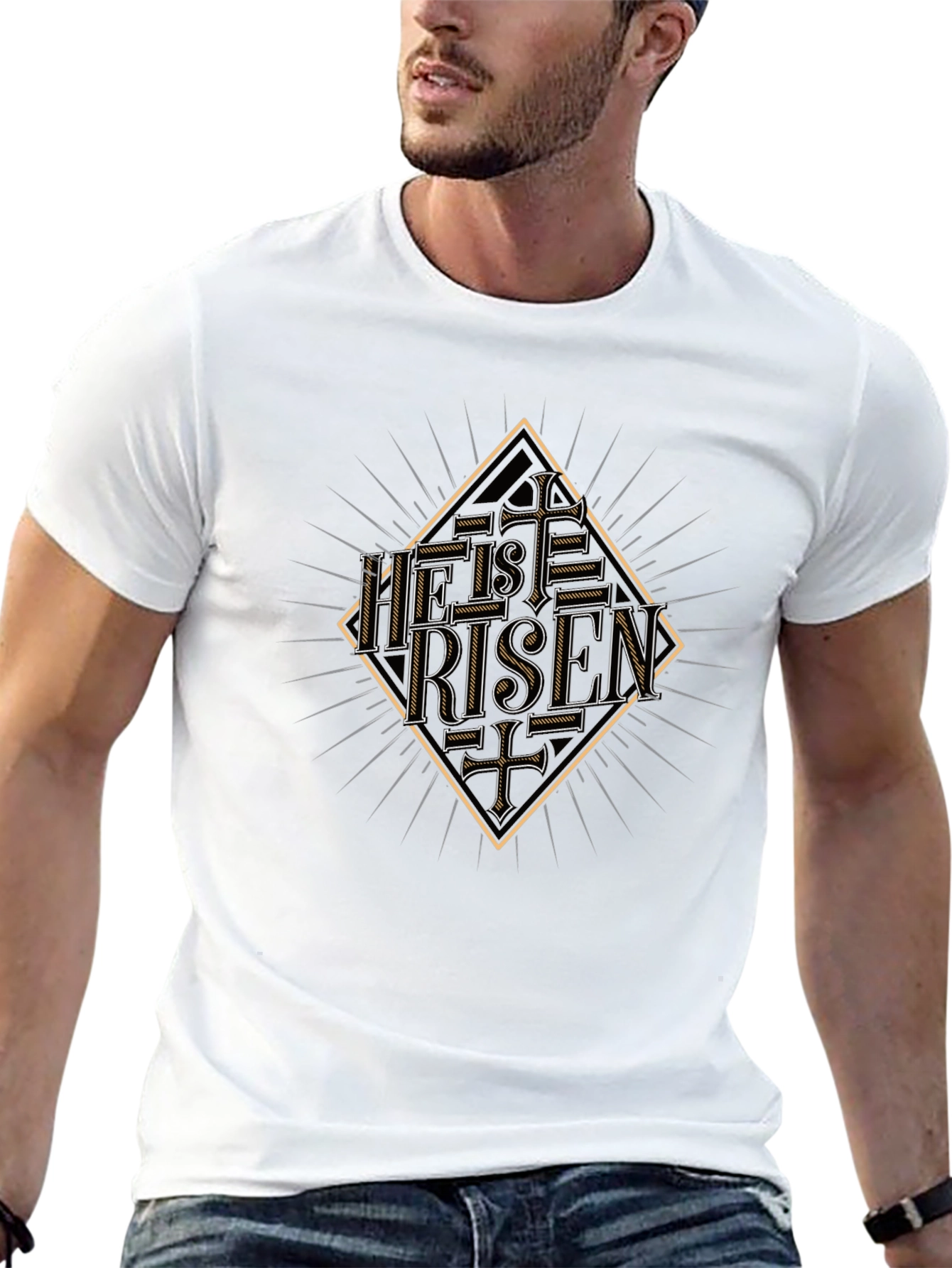 He Is Risen Graphic Tee - Mens Black T-Shirt