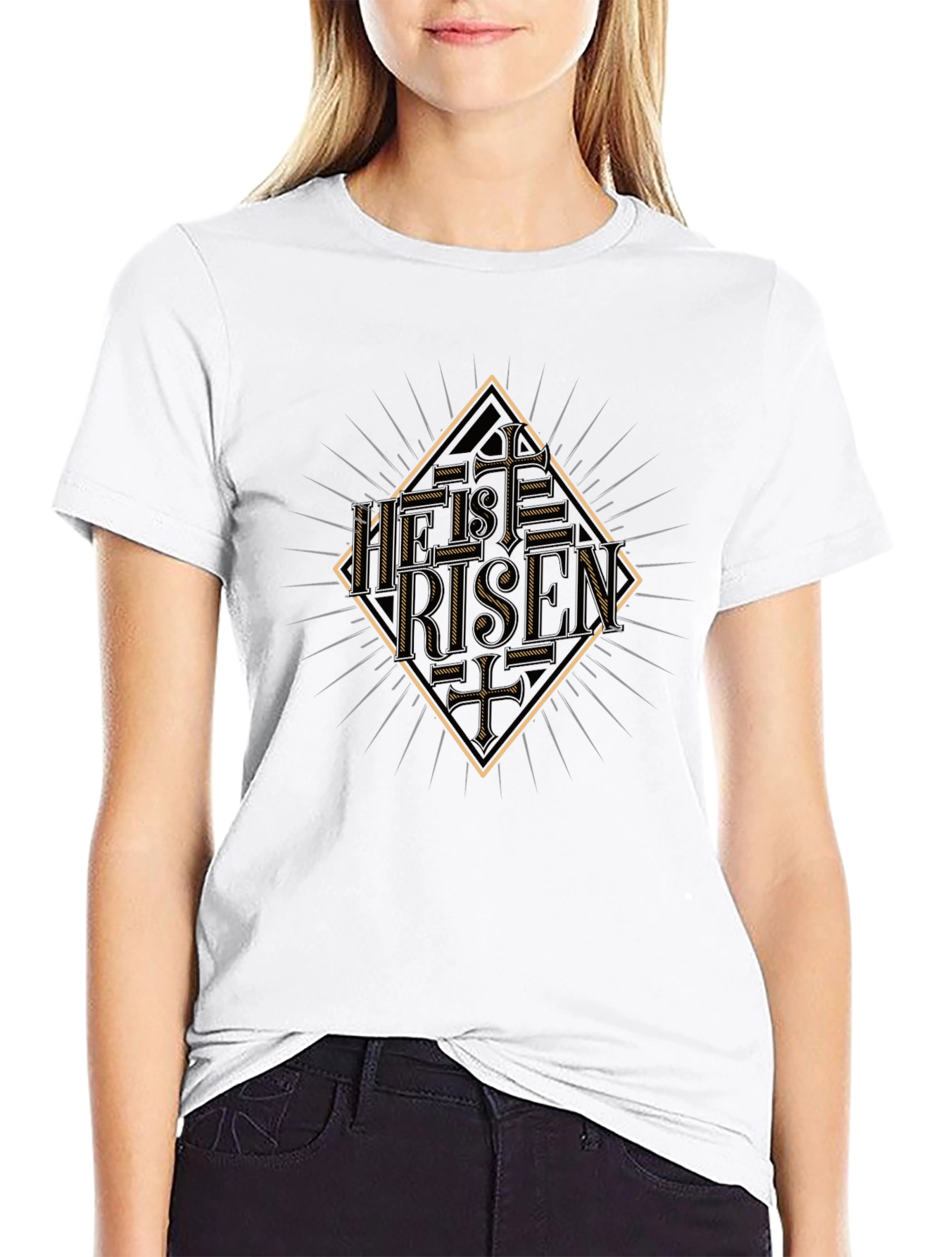 He Is Risen Graphic Tee - Mens Black T-Shirt