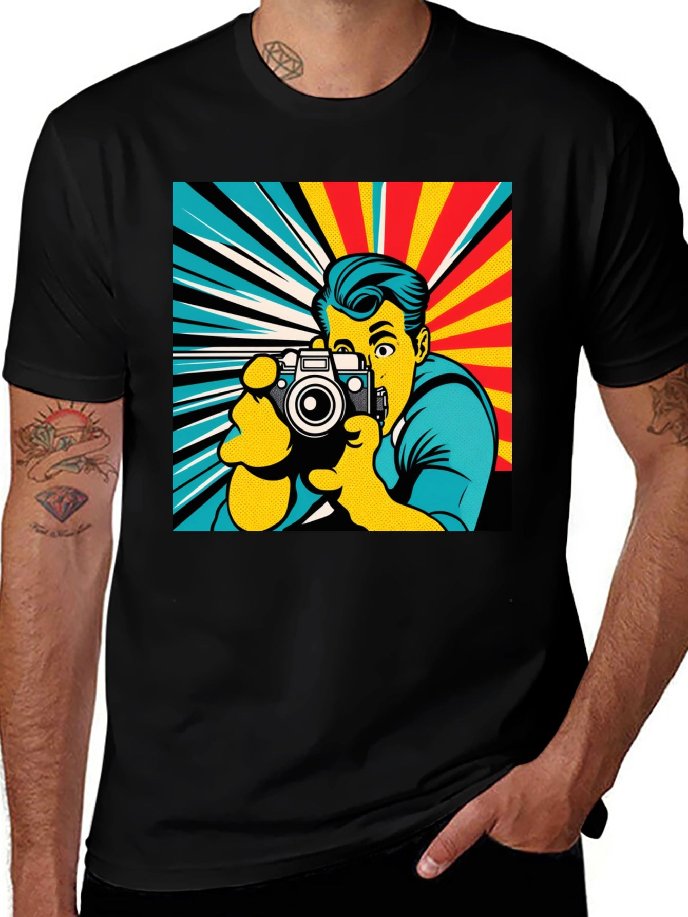 Retro Photographer T-Shirt - Pop Art Style