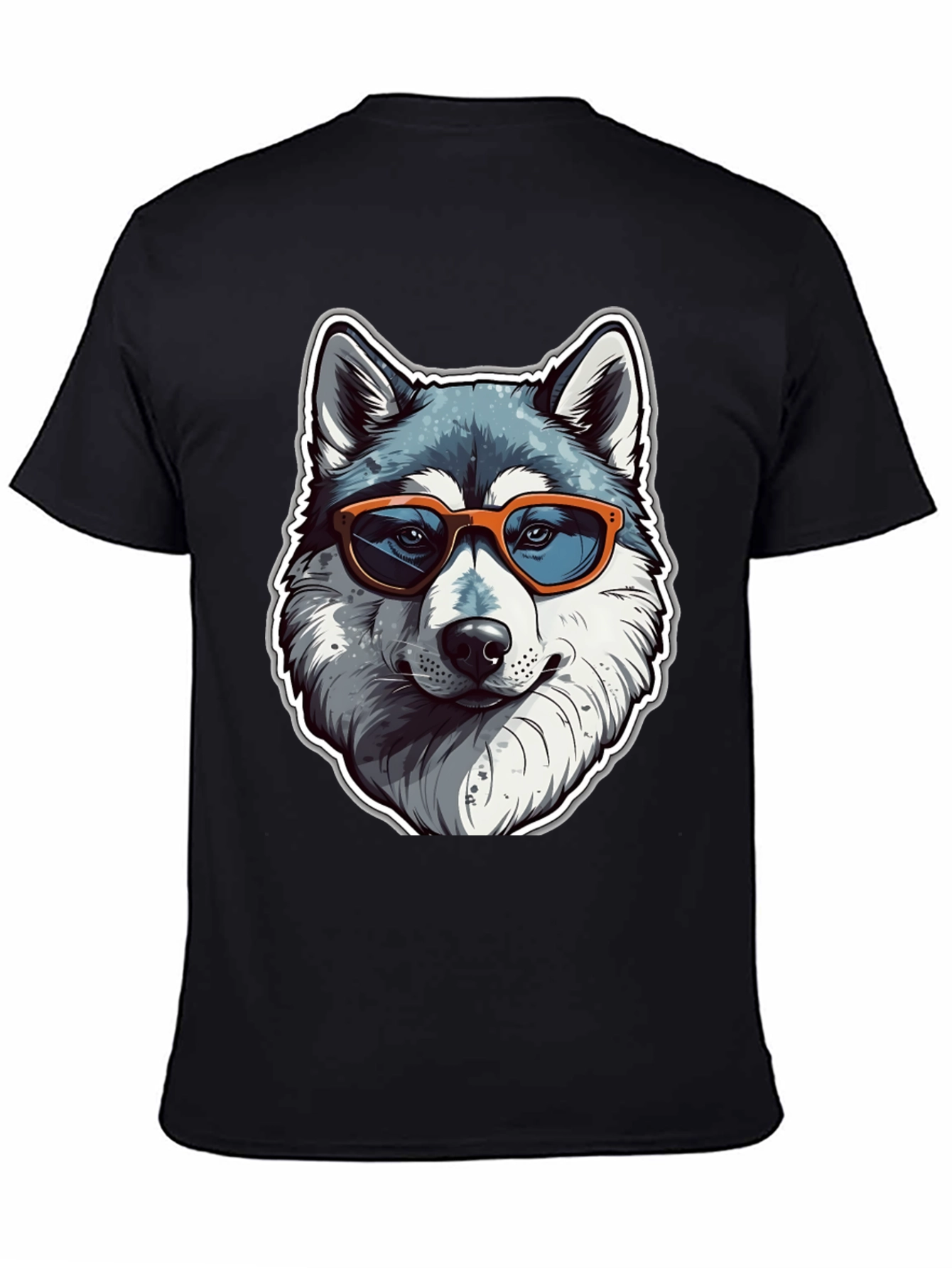 Cool Husky Graphic Tee - Black T-Shirt