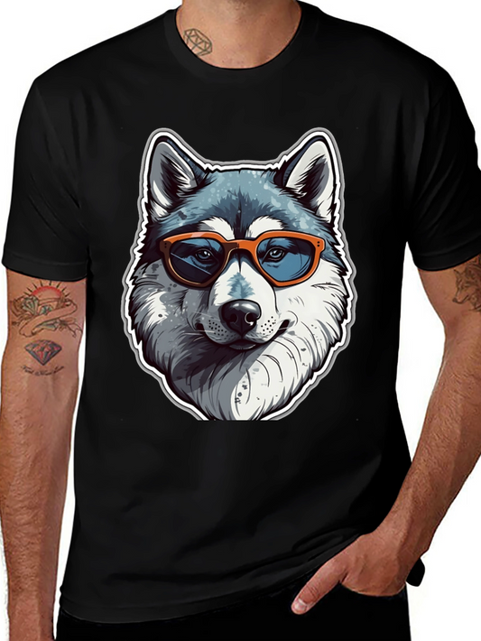 Cool Husky Graphic Tee - Black T-Shirt