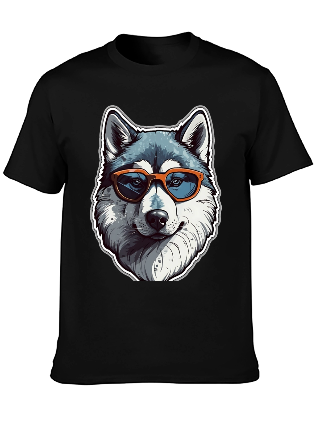 Cool Husky Graphic Tee - Black T-Shirt