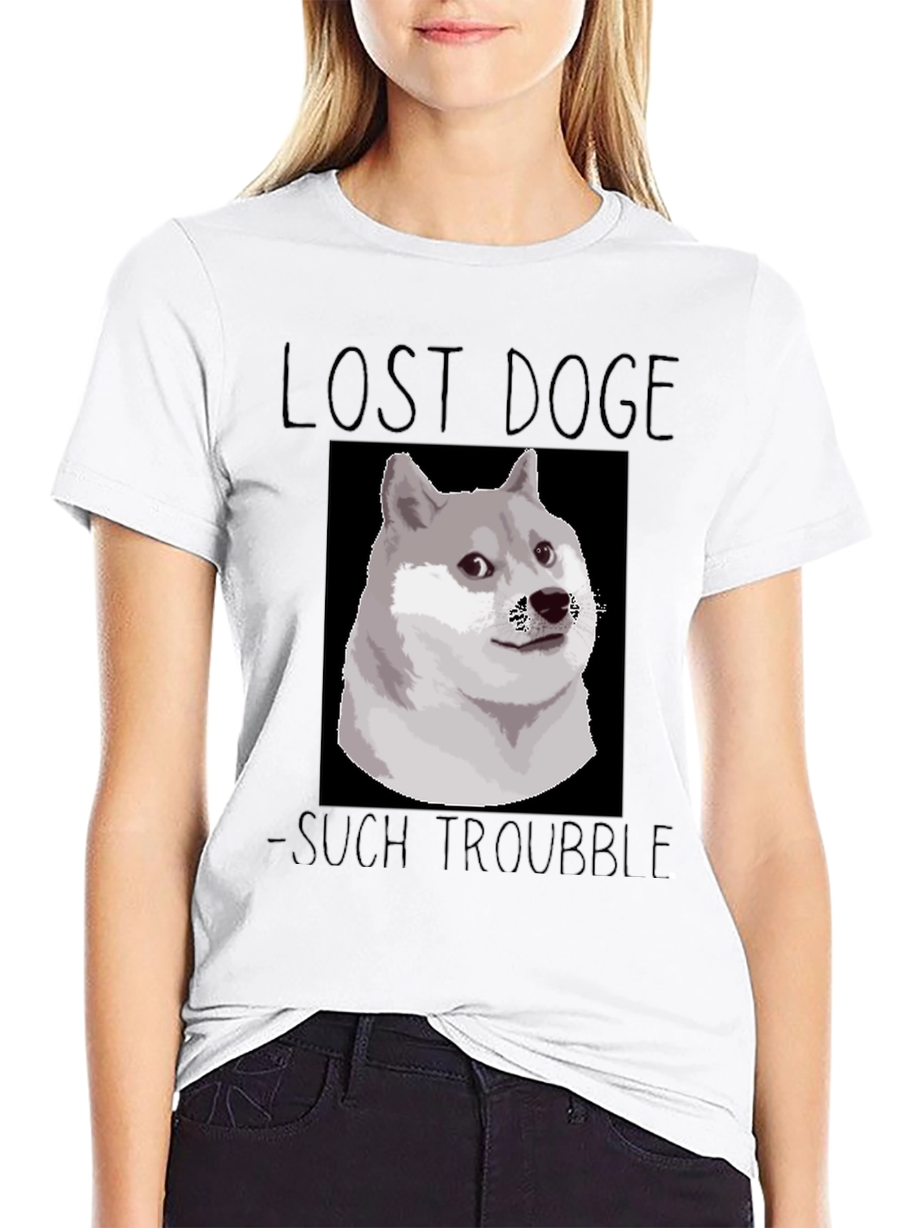 Lost Doge T-Shirt - Such Trouble Funny Meme Tee
