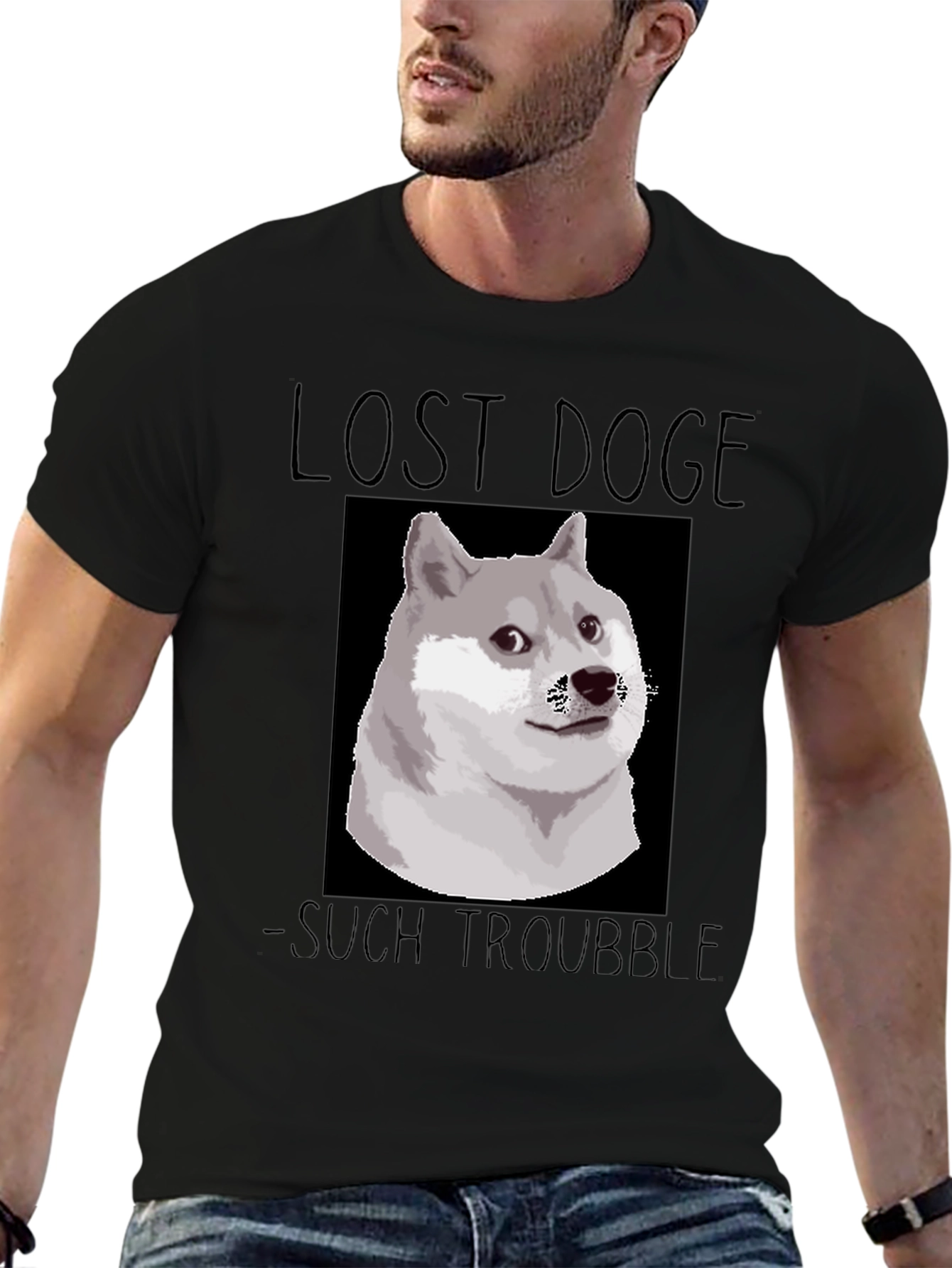 Lost Doge T-Shirt - Such Trouble Funny Meme Tee