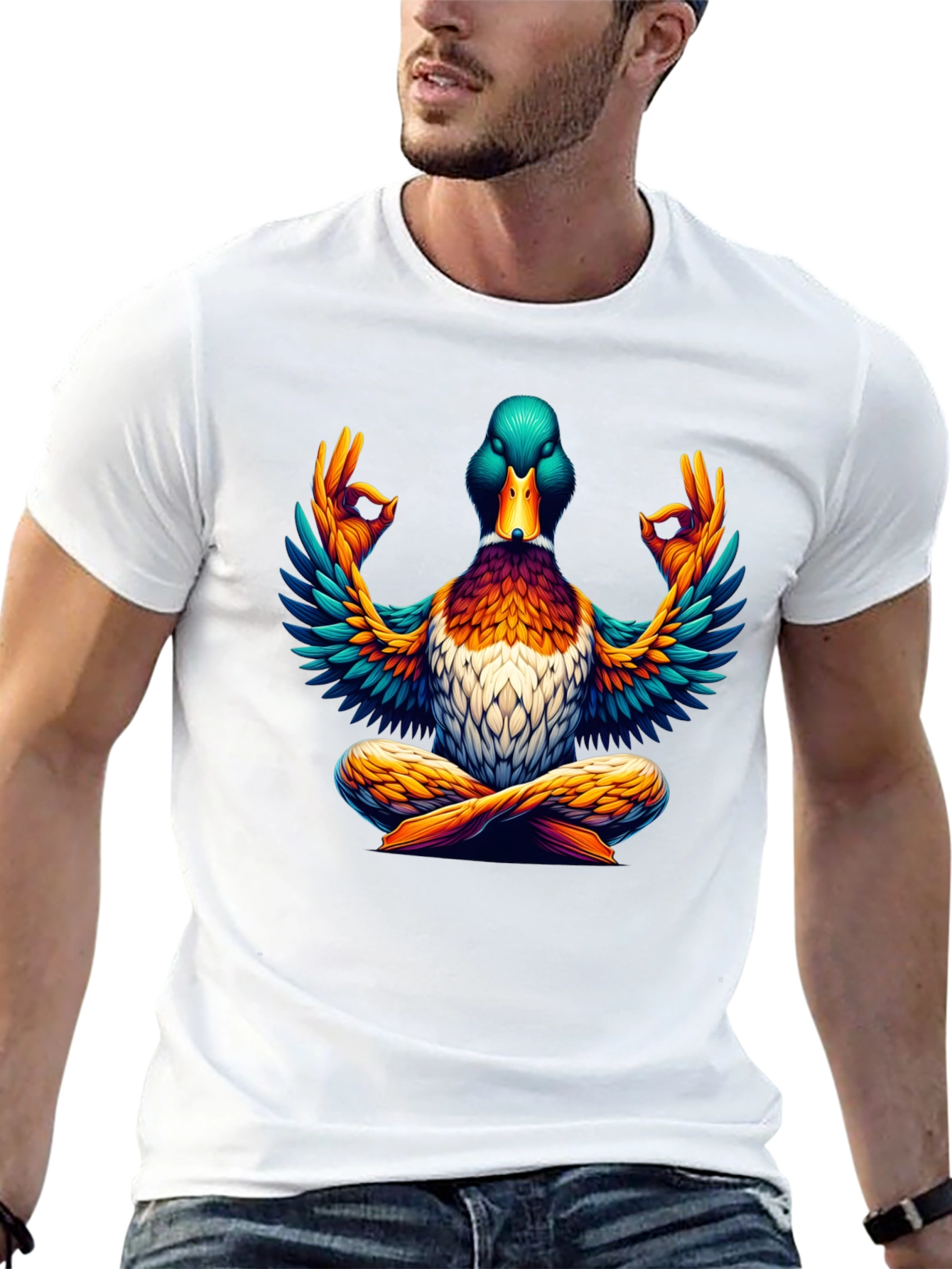 Zen Duck T-Shirt: Meditating Mallard Design