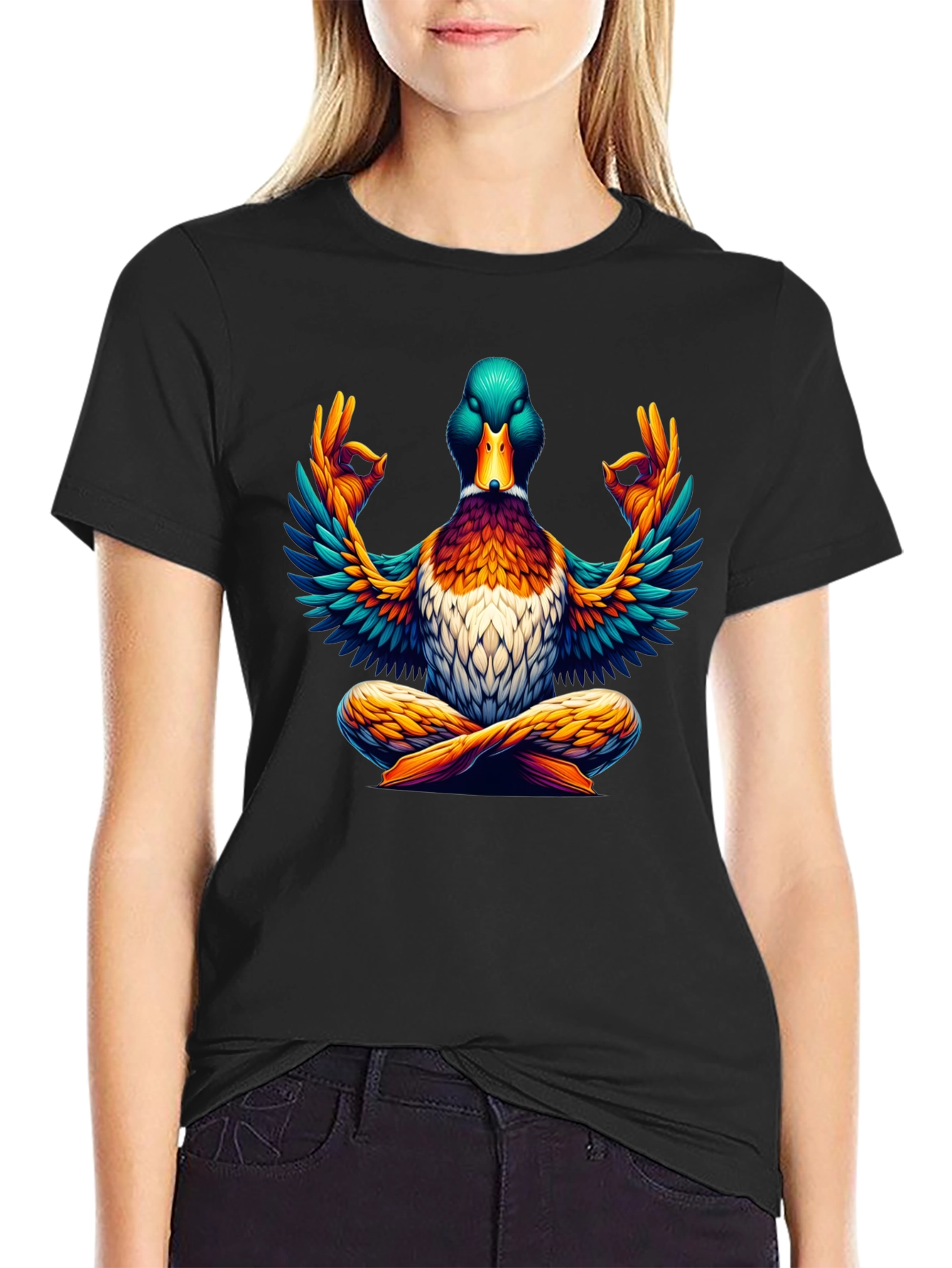 Zen Duck T-Shirt: Meditating Mallard Design