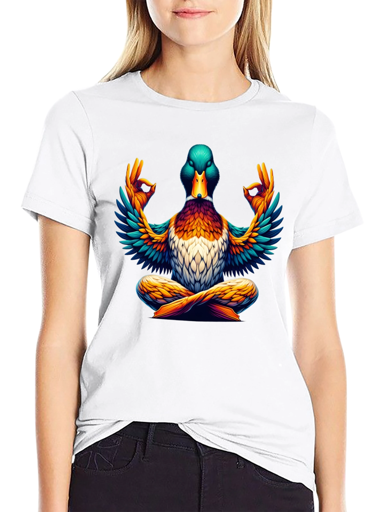 Zen Duck T-Shirt: Meditating Mallard Design