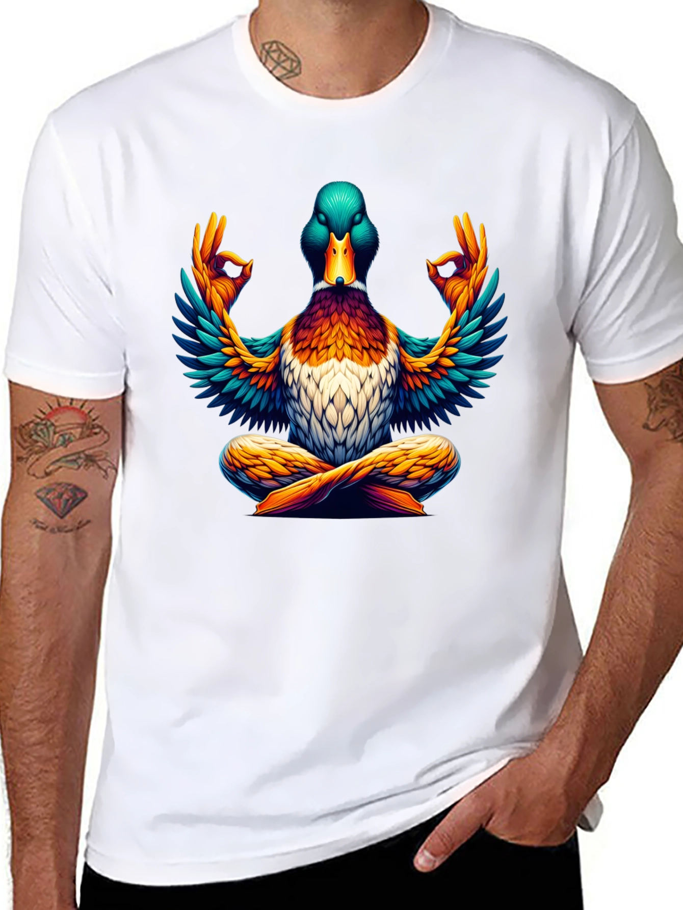 Zen Duck T-Shirt: Meditating Mallard Design