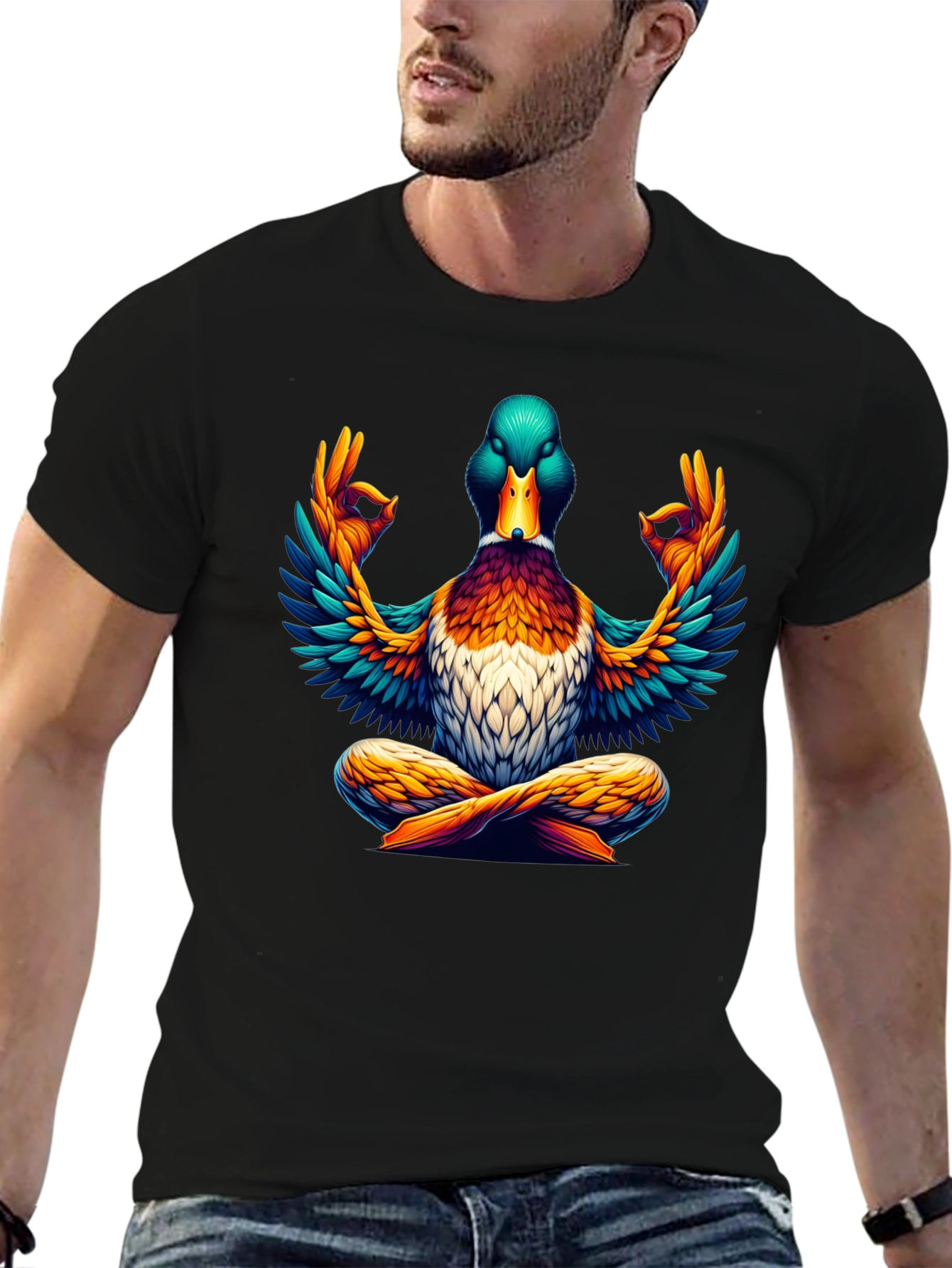 Zen Duck T-Shirt: Meditating Mallard Design