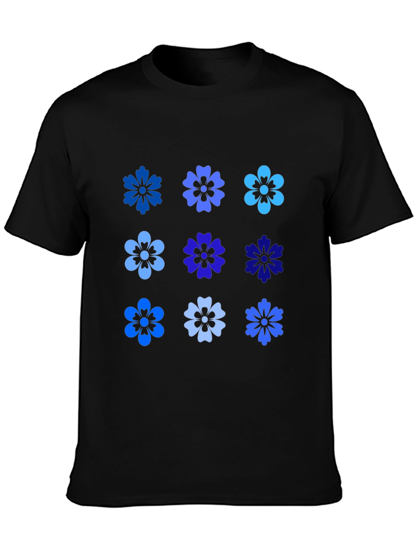 Blue Floral Print T-Shirt