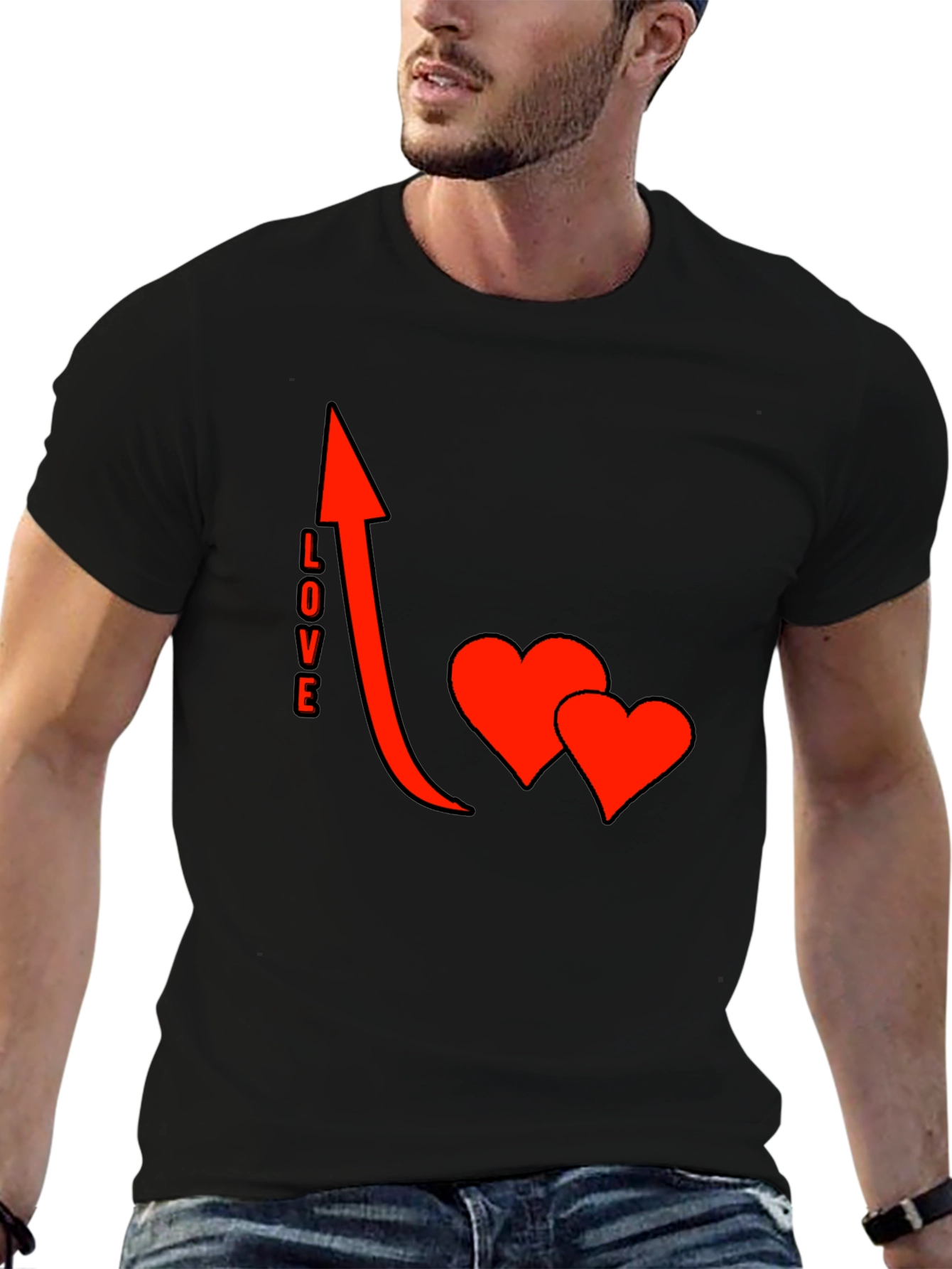 Love Arrow Graphic Black T-Shirt