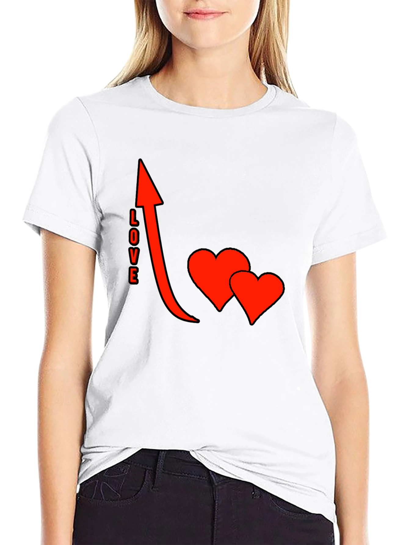 Love Arrow Graphic Black T-Shirt