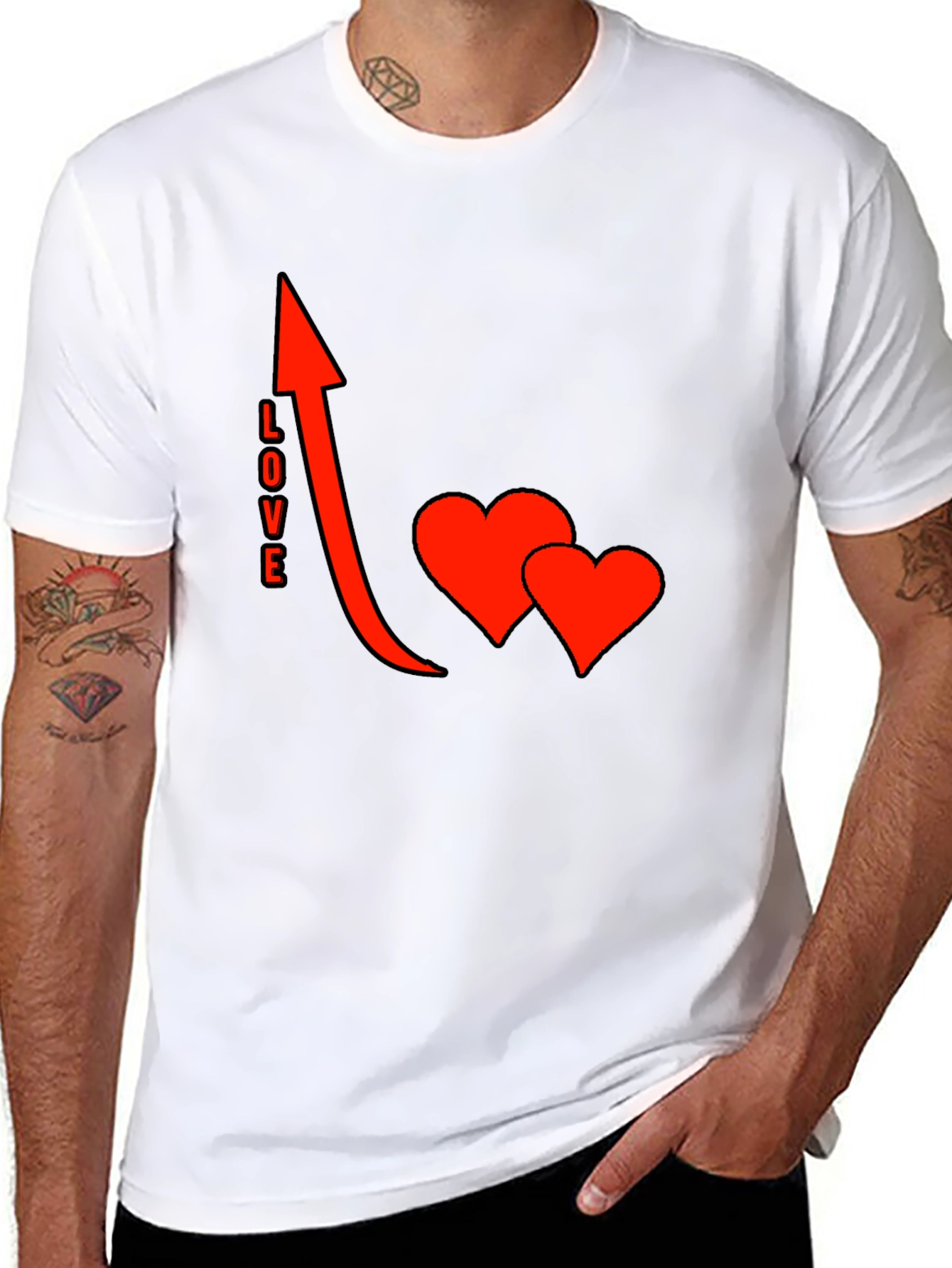 Love Arrow Graphic Black T-Shirt