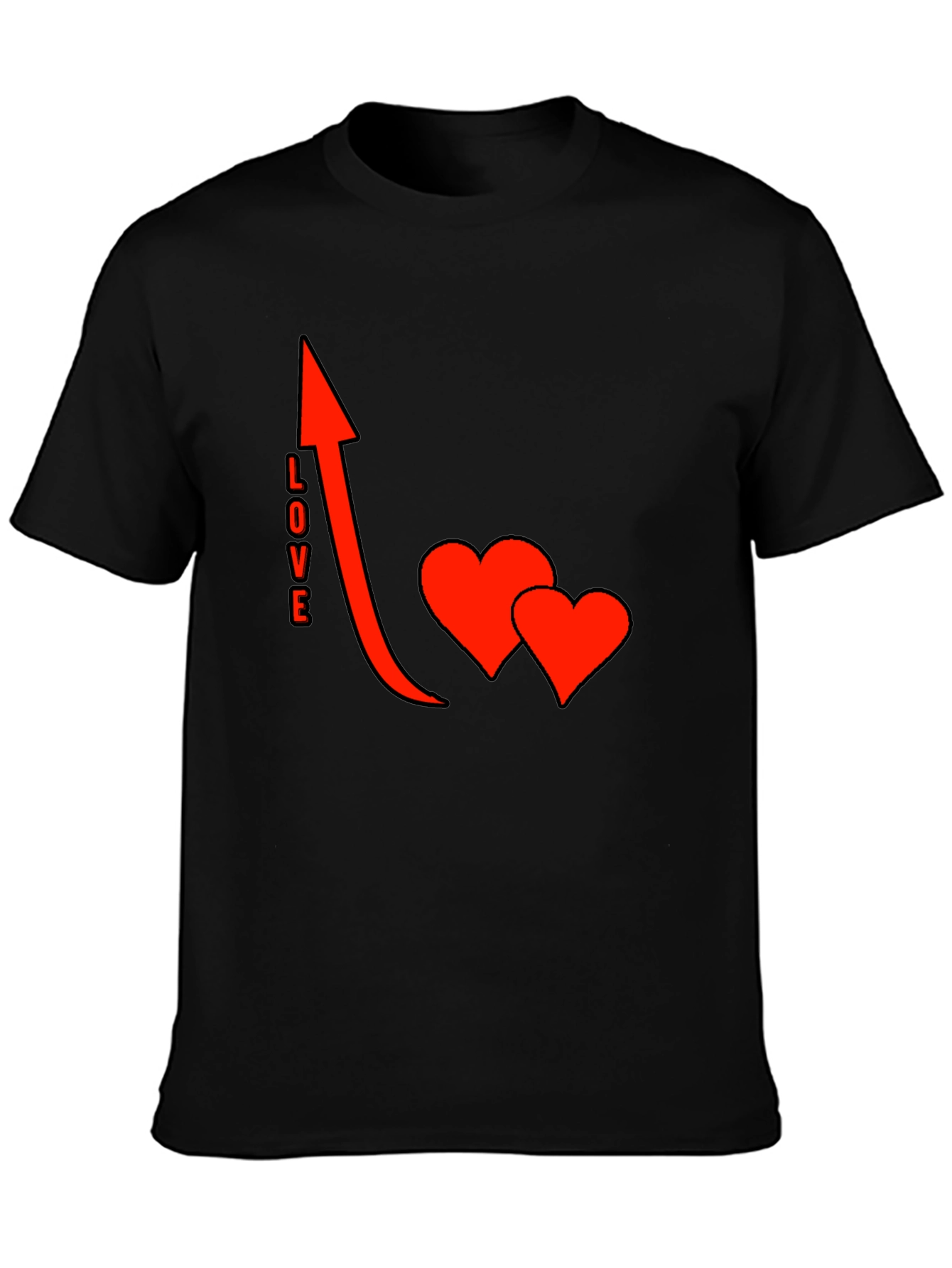 Love Arrow Graphic Black T-Shirt