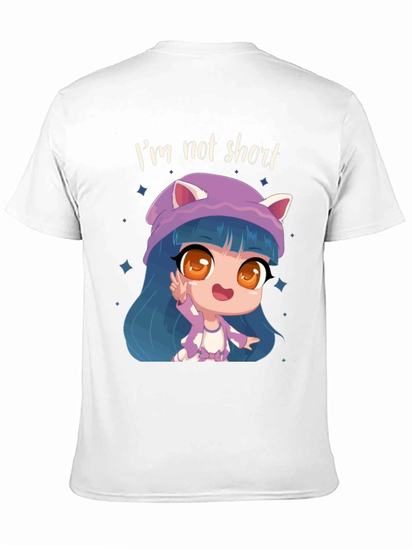 Im Not Short Cartoon Girl Graphic T-Shirt