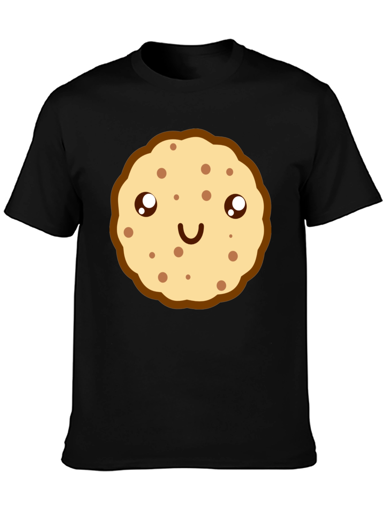 Cute Cookie Graphic Black T-Shirt