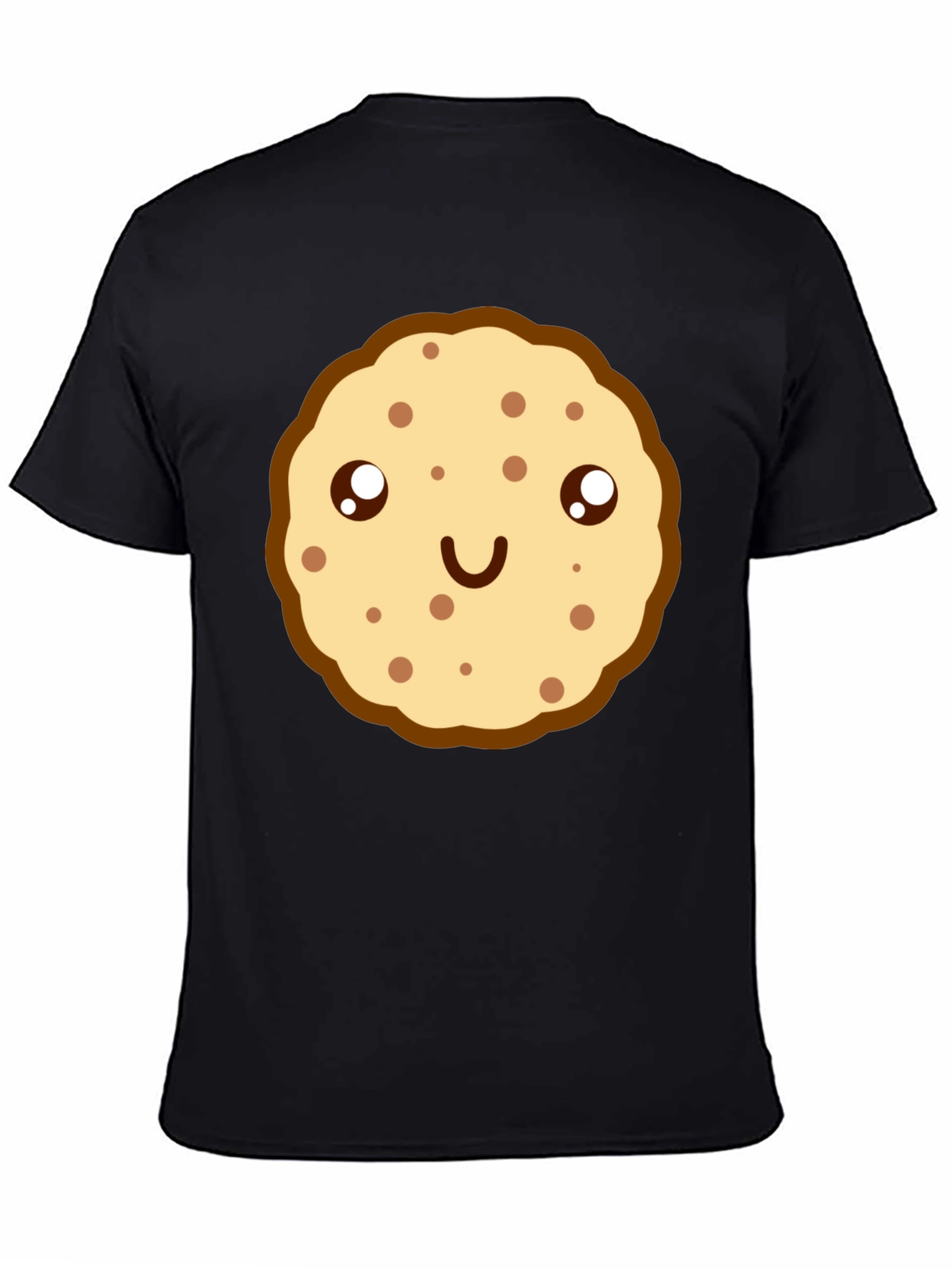 Cute Cookie Graphic Black T-Shirt