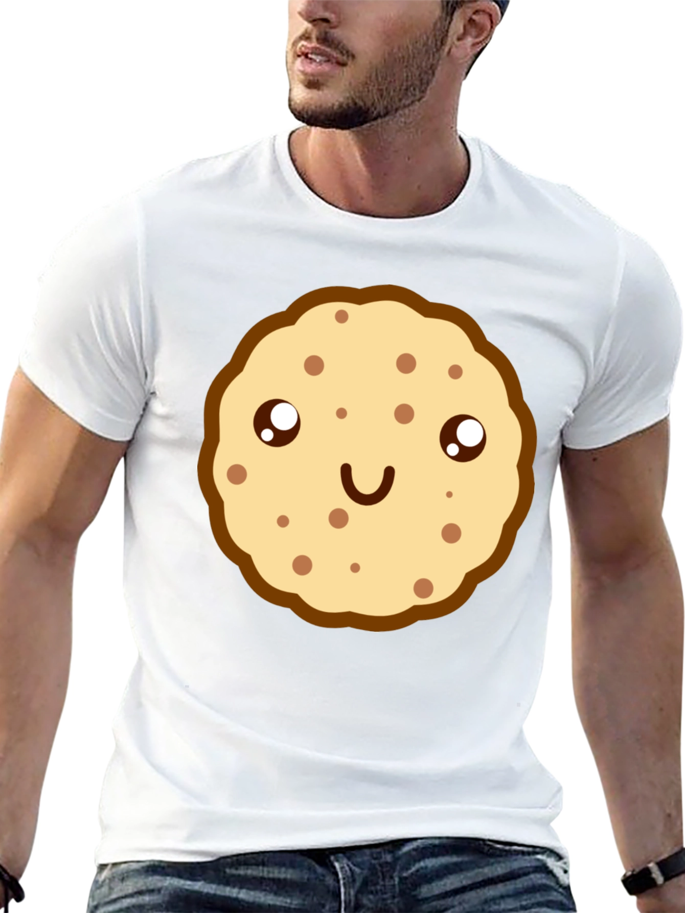 Cute Cookie Graphic Black T-Shirt