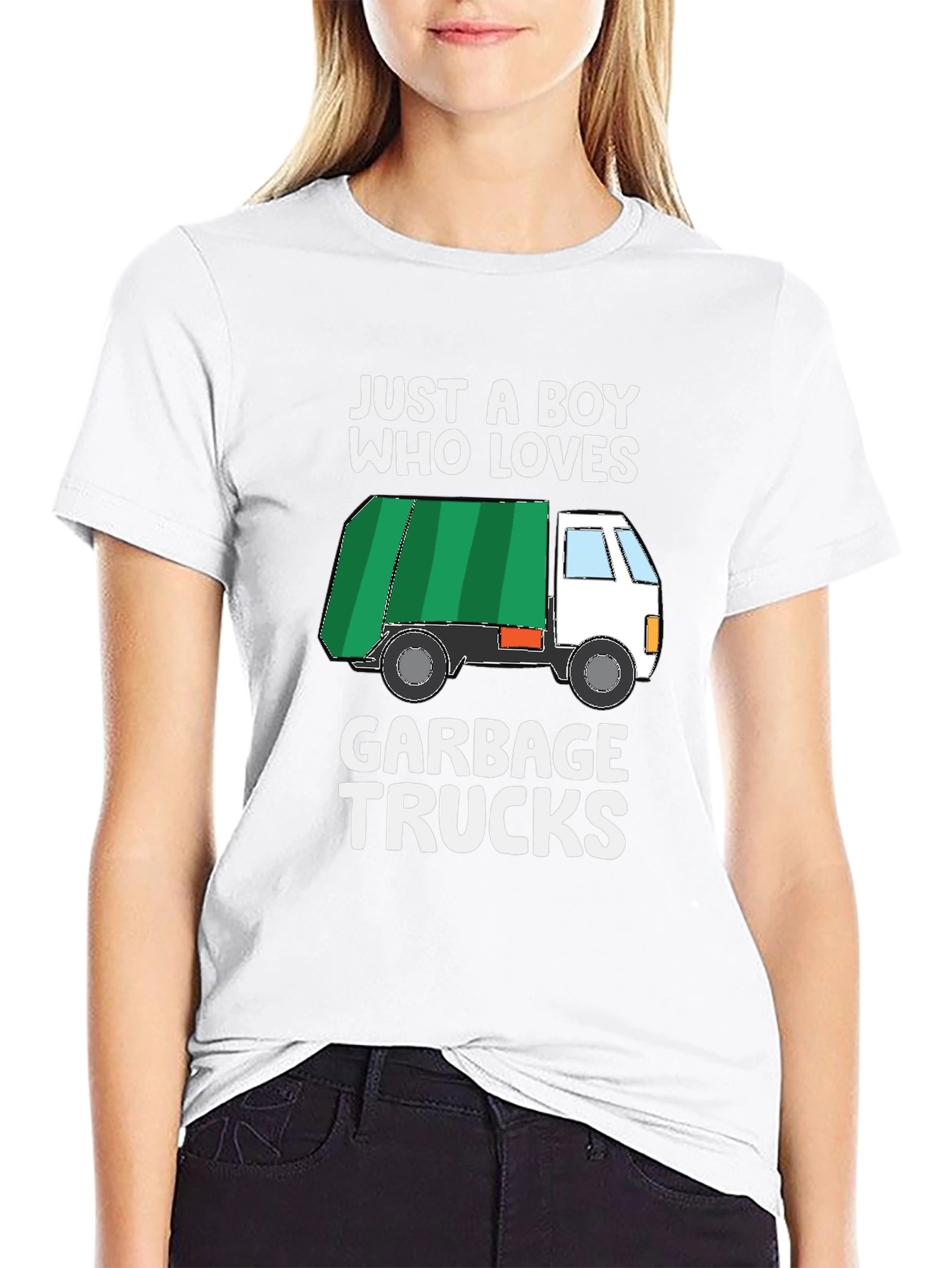 Boy Who Loves Garbage Trucks Graphic T-Shirt