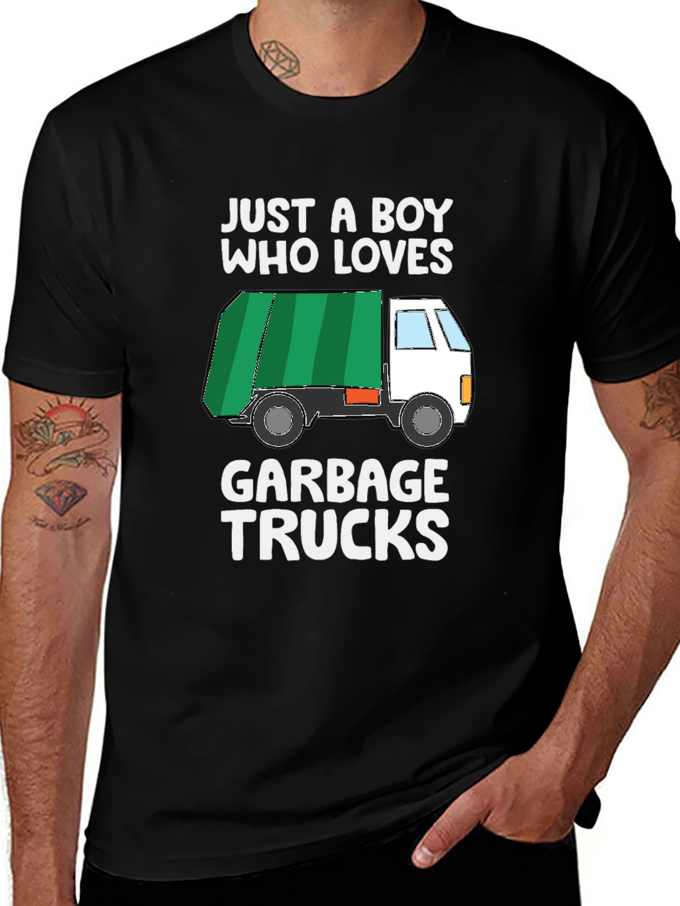 Boy Who Loves Garbage Trucks Graphic T-Shirt