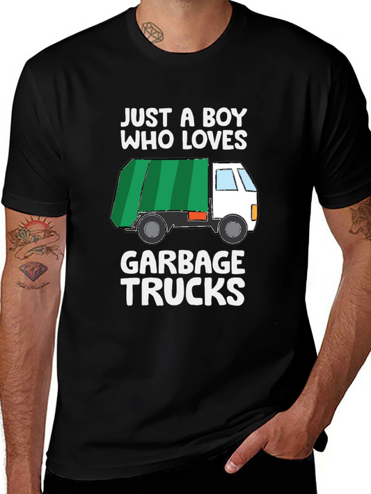 Boy Who Loves Garbage Trucks Graphic T-Shirt