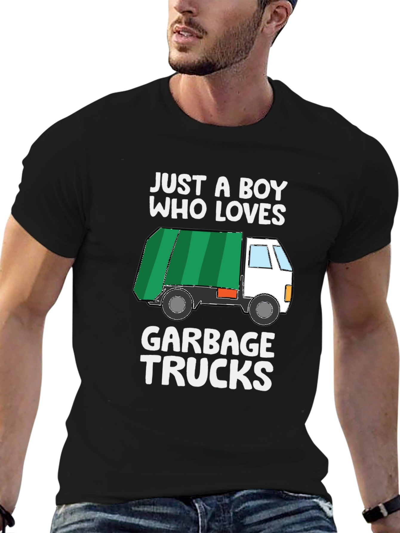 Boy Who Loves Garbage Trucks Graphic T-Shirt