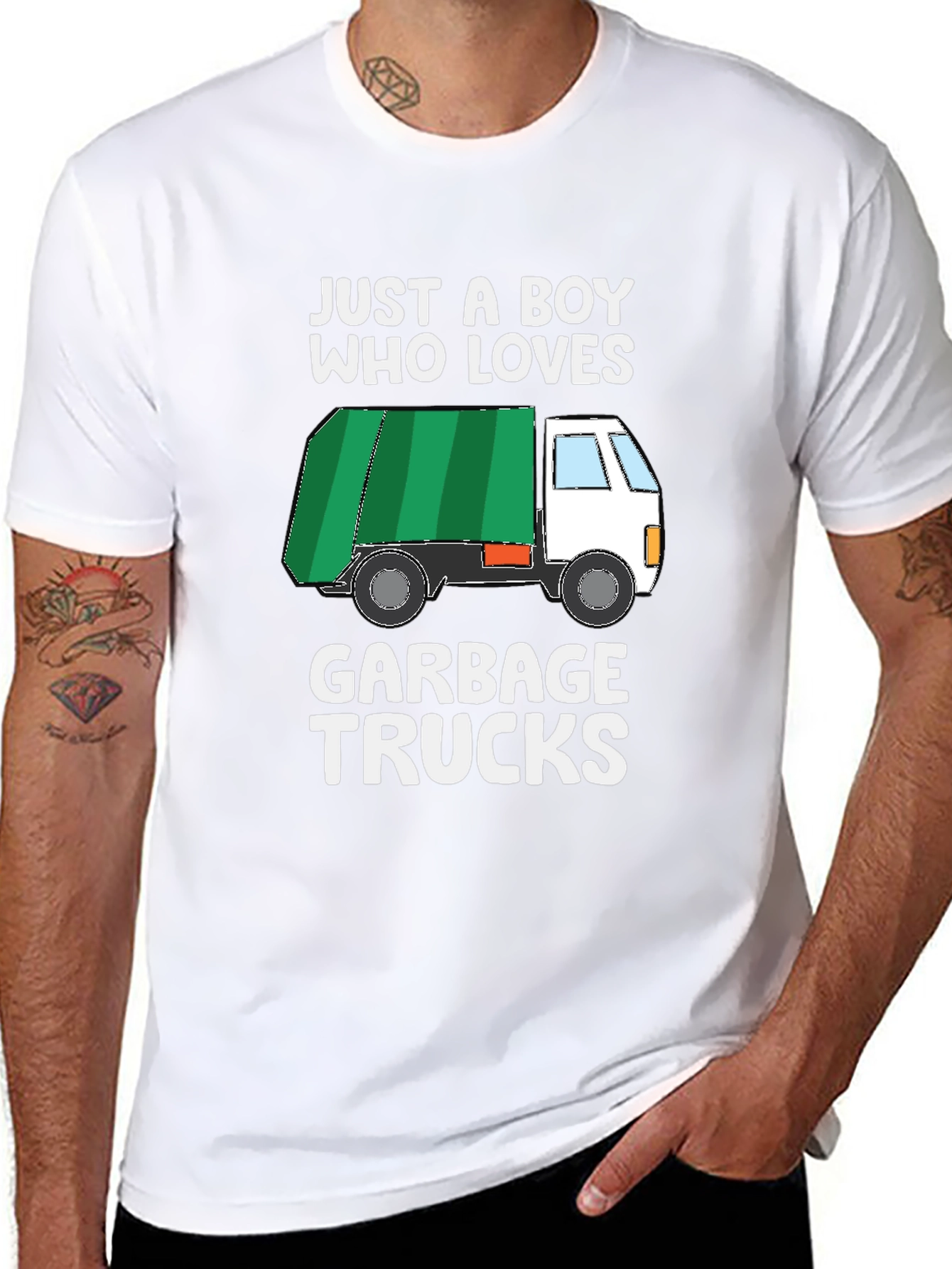 Boy Who Loves Garbage Trucks Graphic T-Shirt