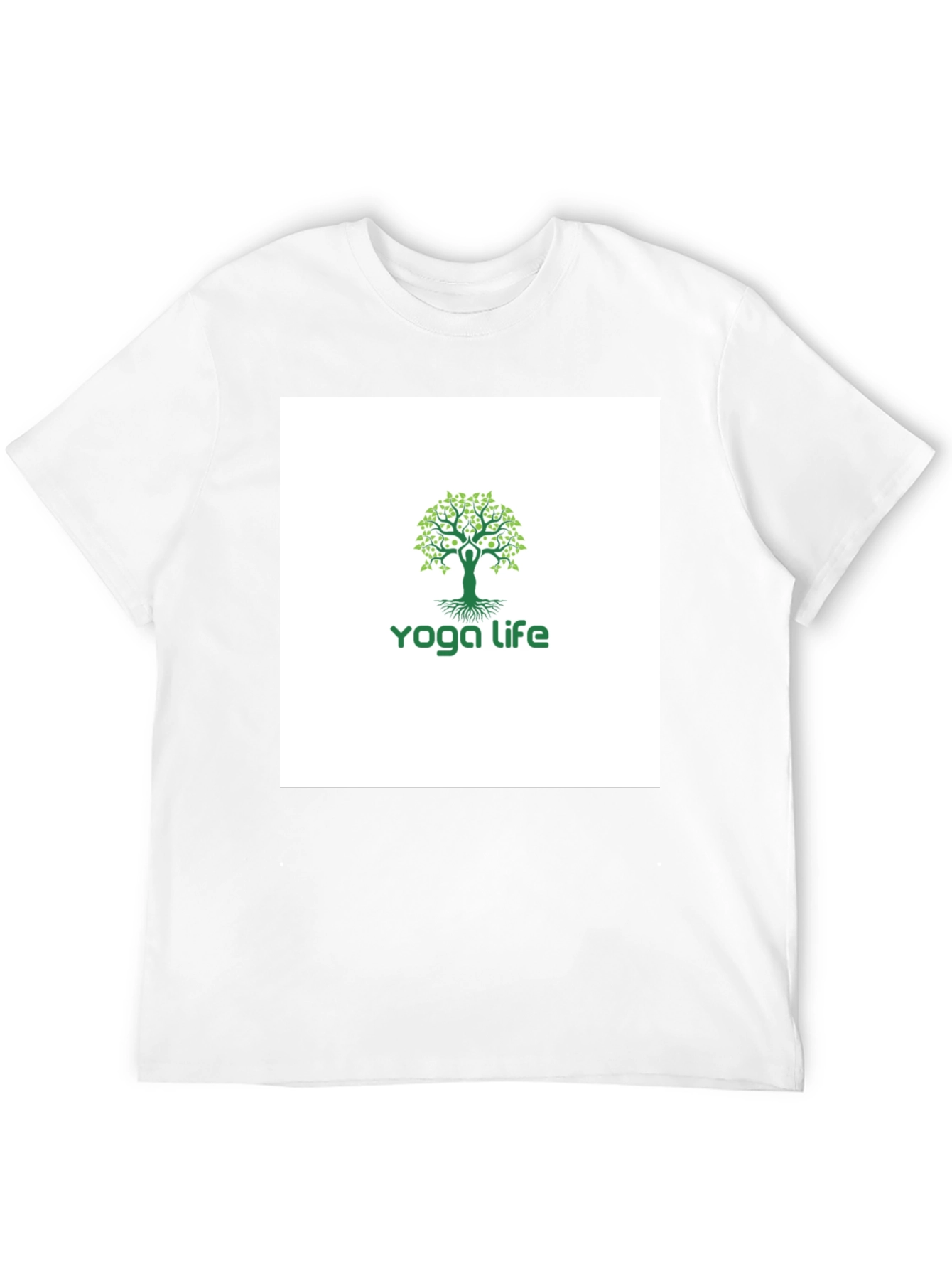 Yoga Life Tree T-Shirt - Black Cotton