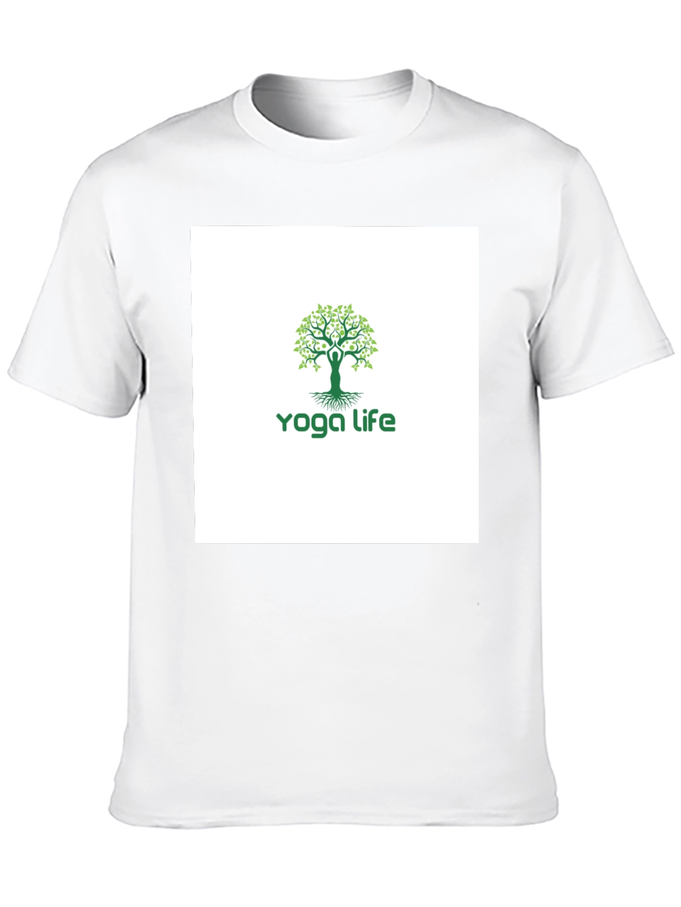 Yoga Life Tree T-Shirt - Black Cotton