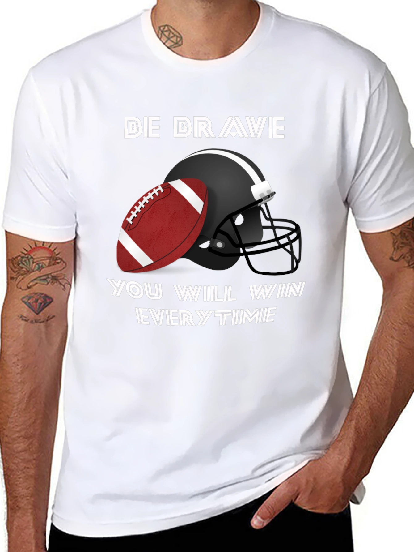 Be Brave Football Graphic T-Shirt