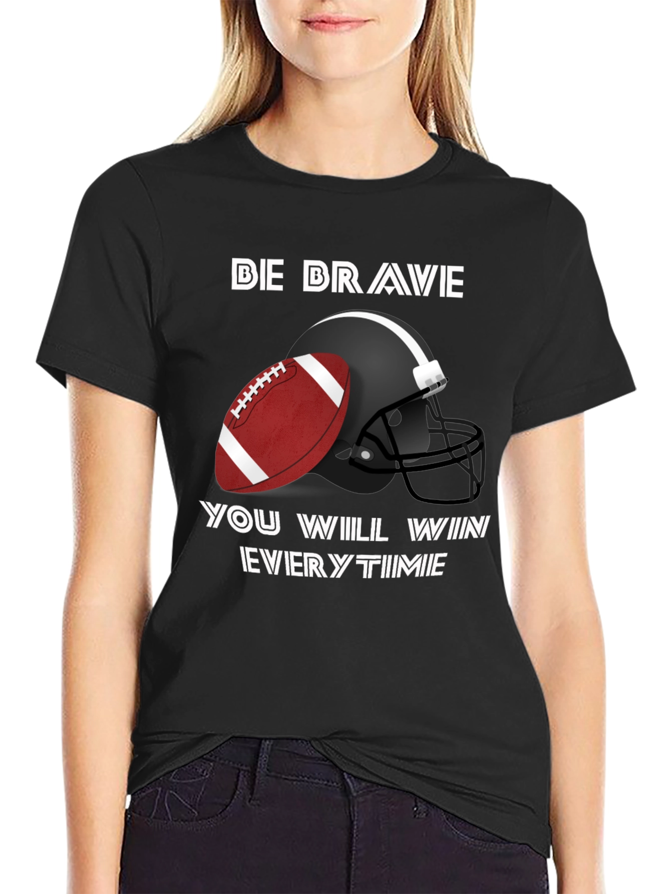 Be Brave Football Graphic T-Shirt