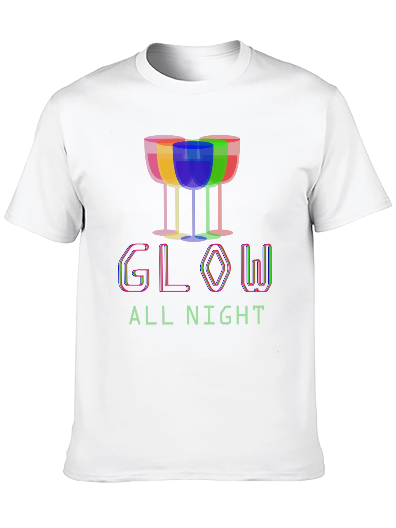 Glow All Night Graphic Tee - Party Shirt