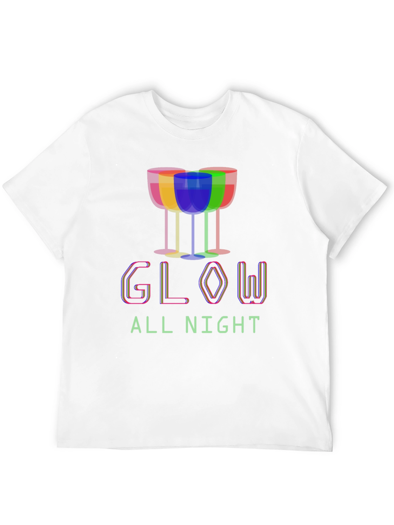 Glow All Night Graphic Tee - Party Shirt