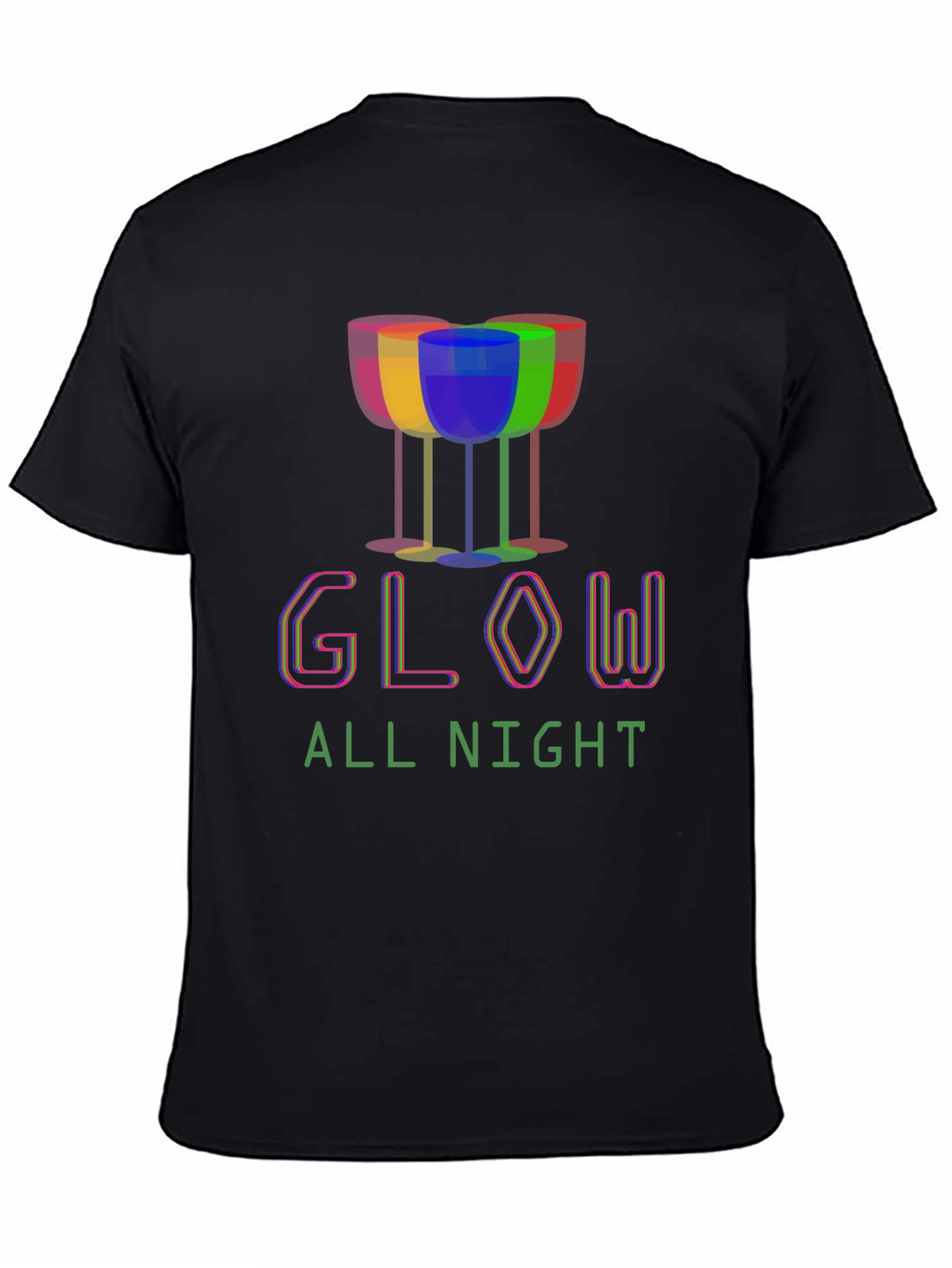 Glow All Night Graphic Tee - Party Shirt
