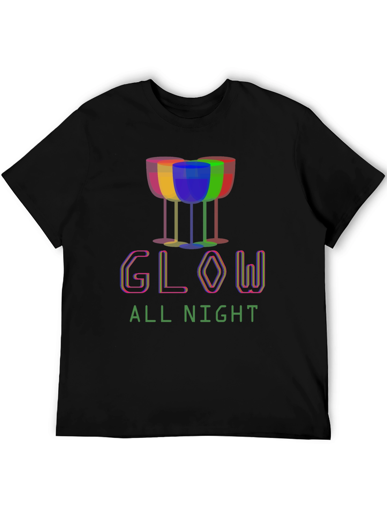 Glow All Night Graphic Tee - Party Shirt