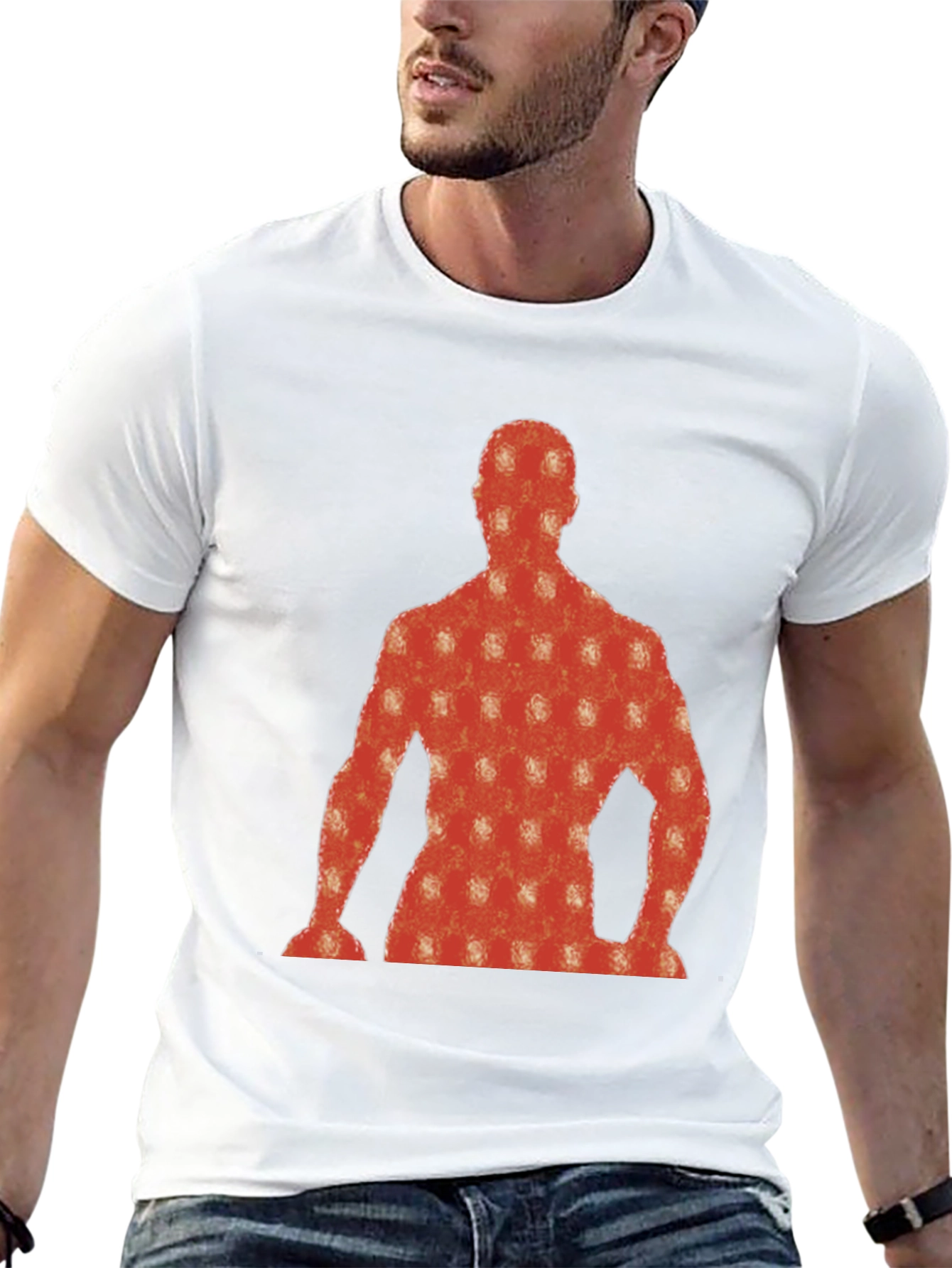 Abstract Silhouette Graphic Tee - Black