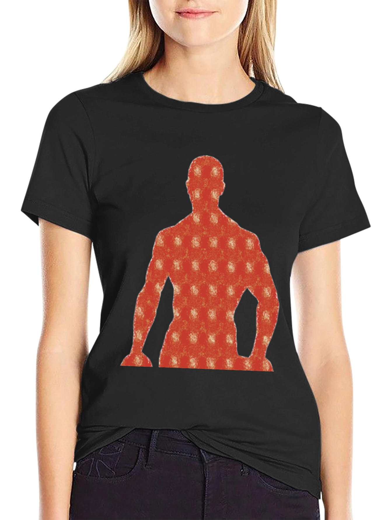 Abstract Silhouette Graphic Tee - Black