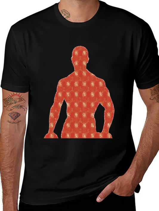 Abstract Silhouette Graphic Tee - Black