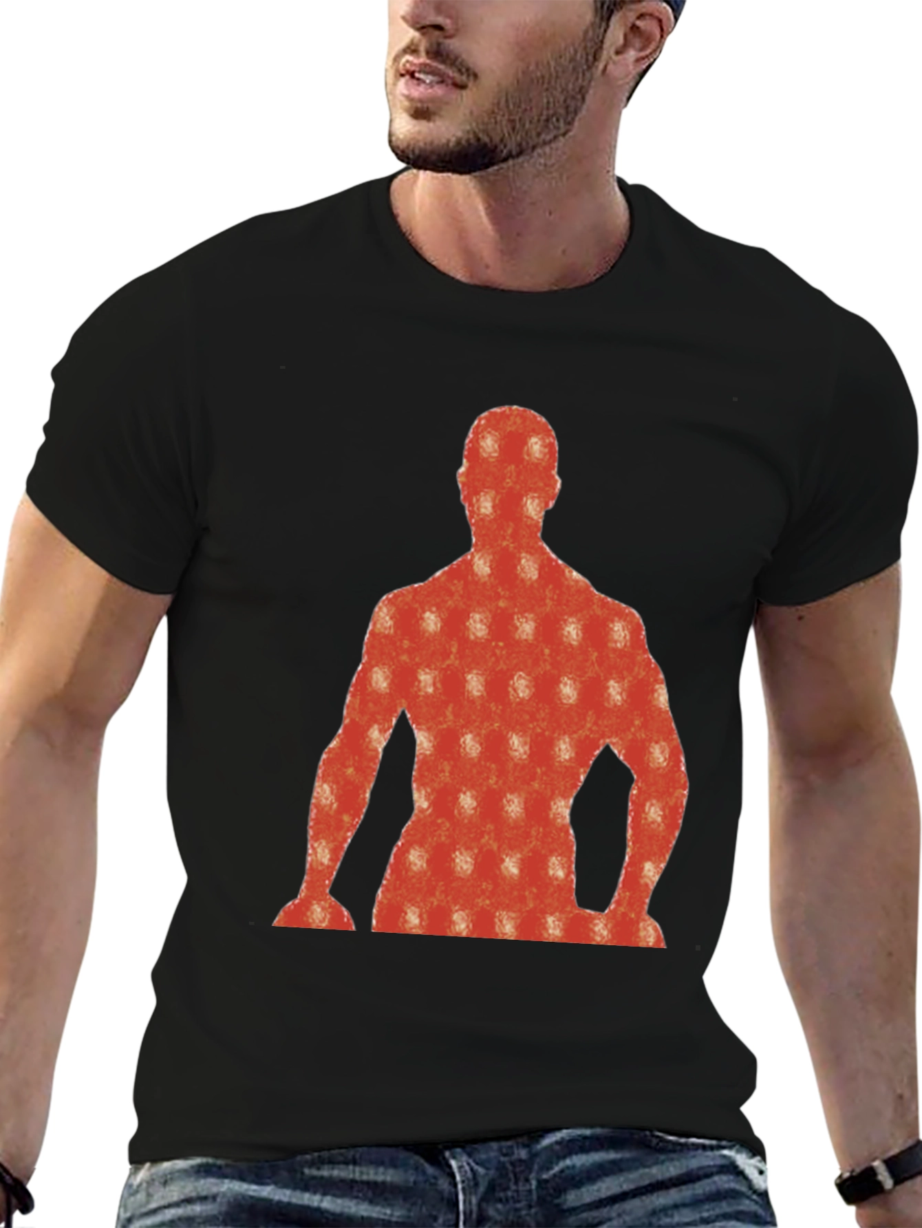 Abstract Silhouette Graphic Tee - Black
