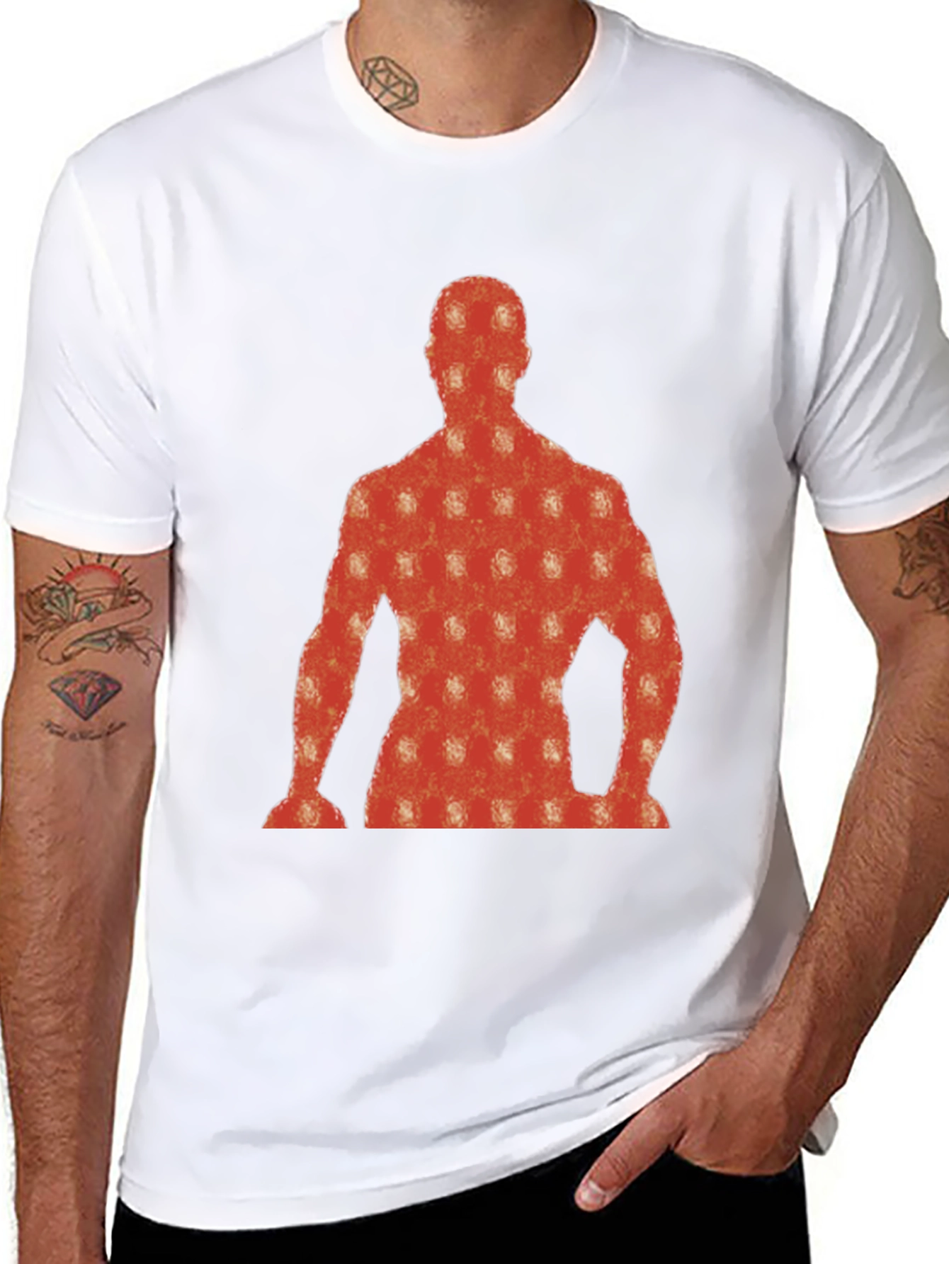 Abstract Silhouette Graphic Tee - Black