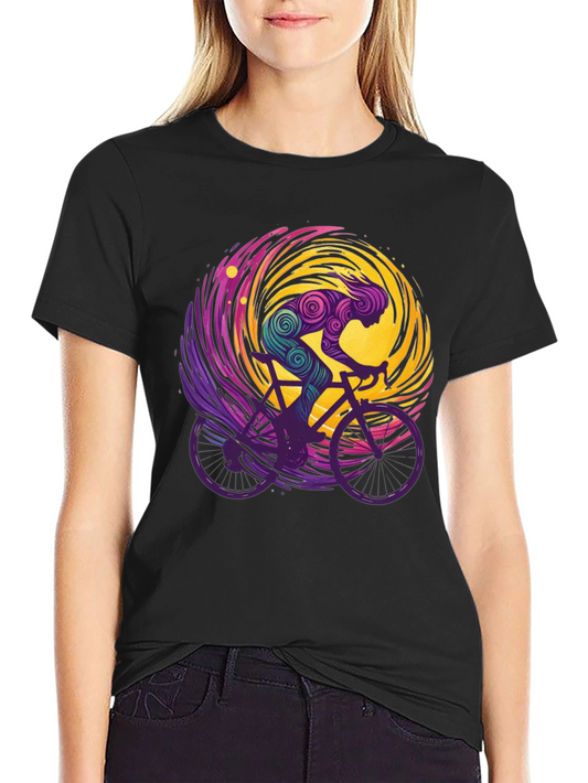 Cosmic Cyclist Tee - Unique Graphic Design