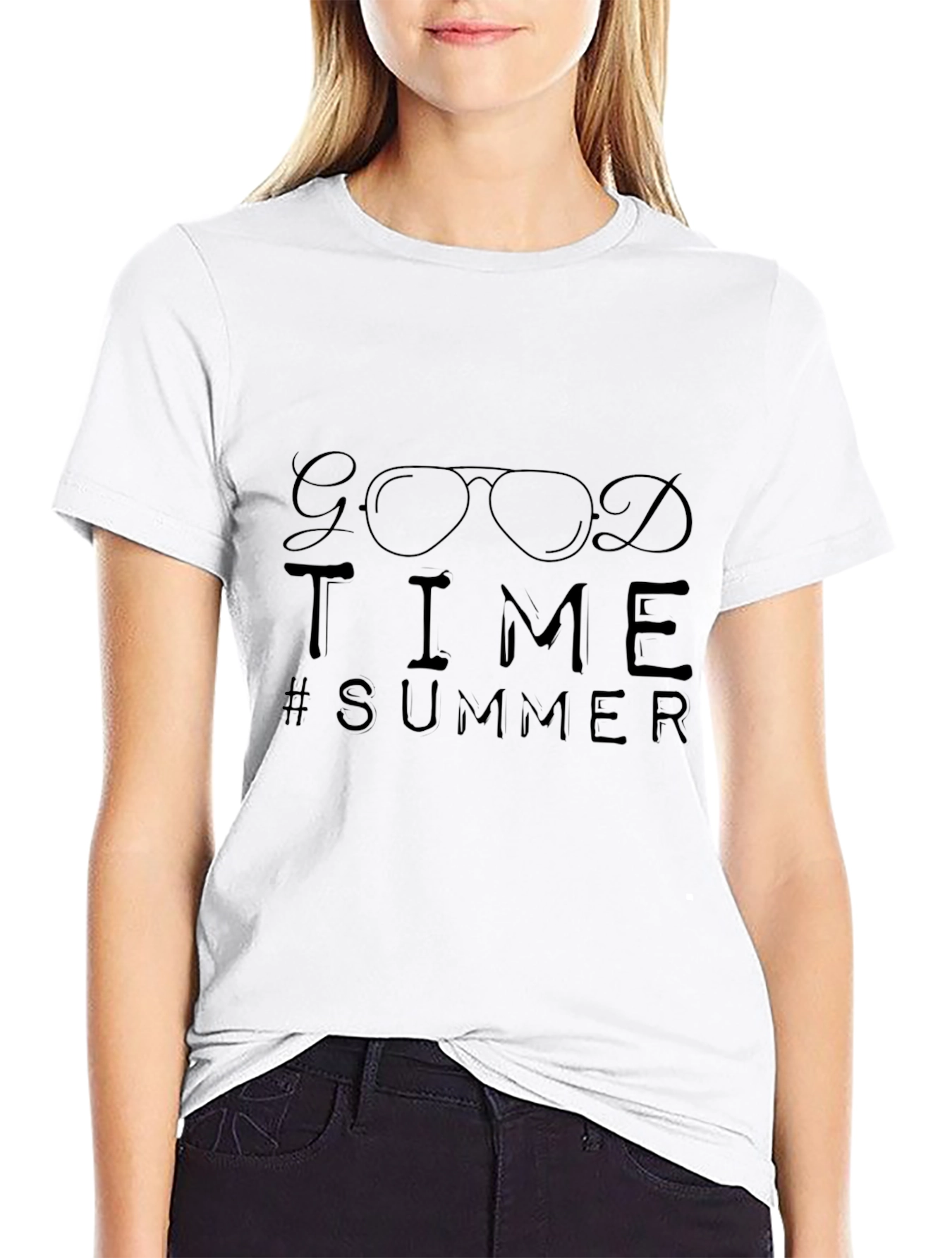 Good Time Summer Black Graphic Tee Shirt